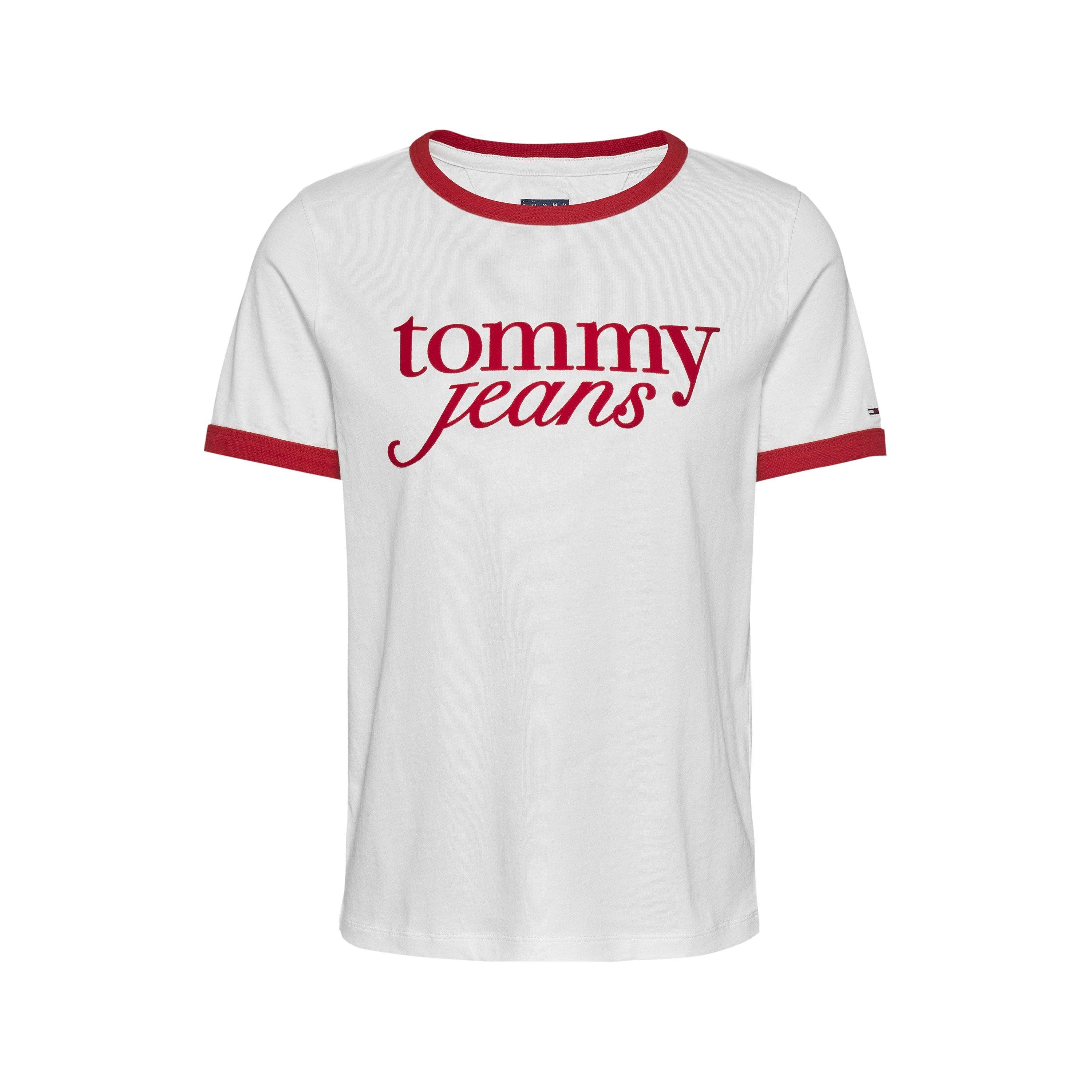 Ecru - Tommy Jeans - Script Ringer T-Shirt - 6