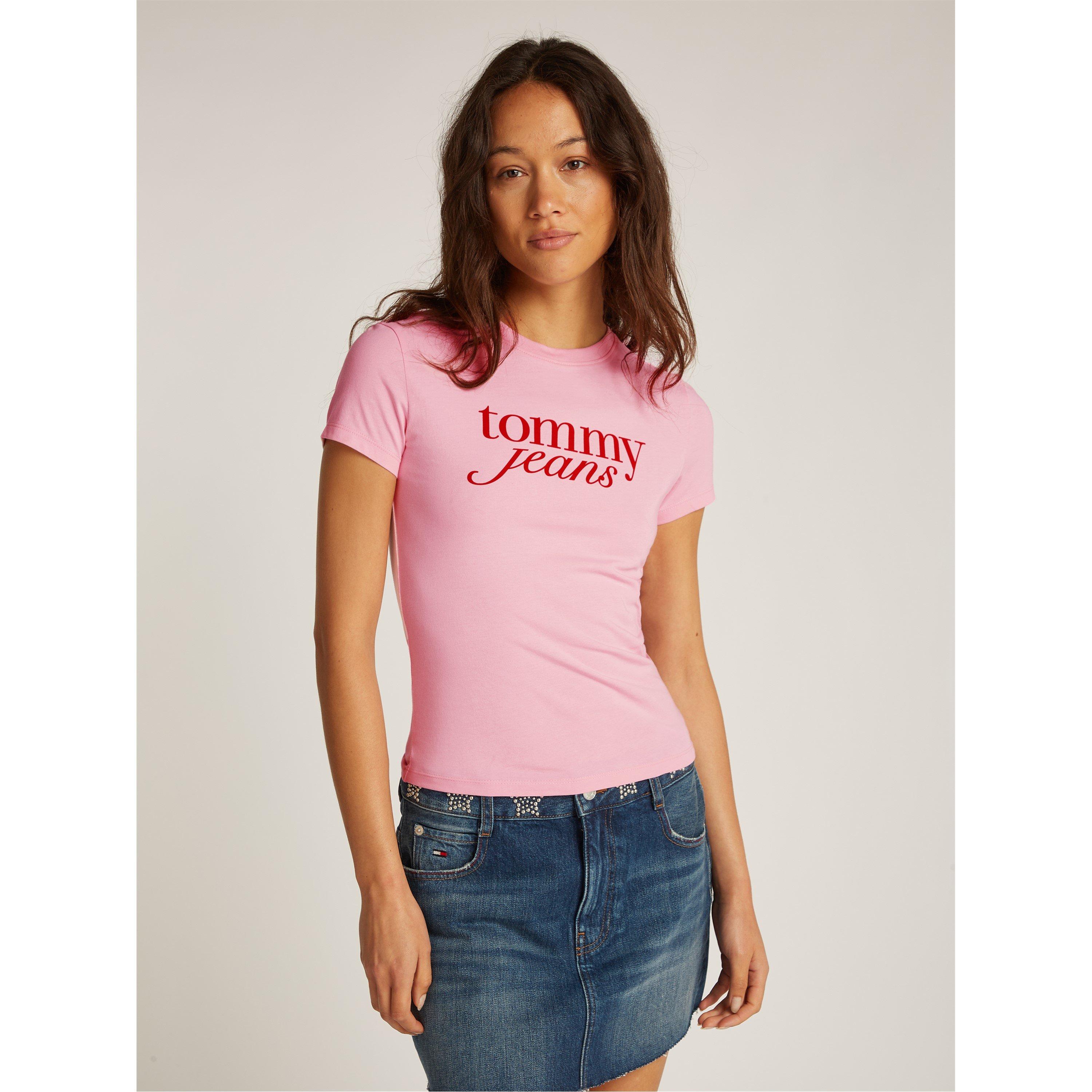 Pink Sugar - Tommy Jeans - Women's Essential Logo Slim Fit T-Shirt - 1