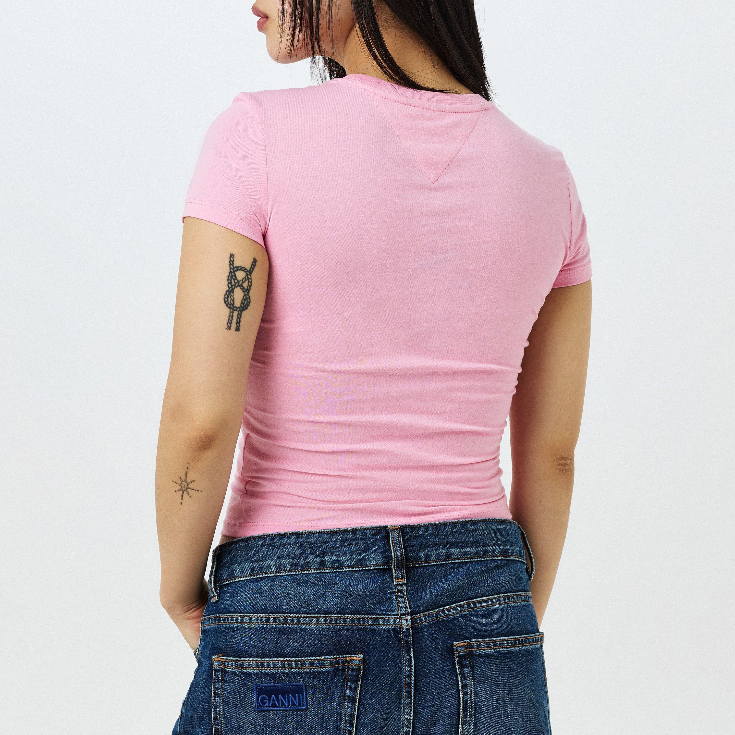 Pink Sugar - Tommy Jeans - Women's Essential Logo Slim Fit T-Shirt - 4