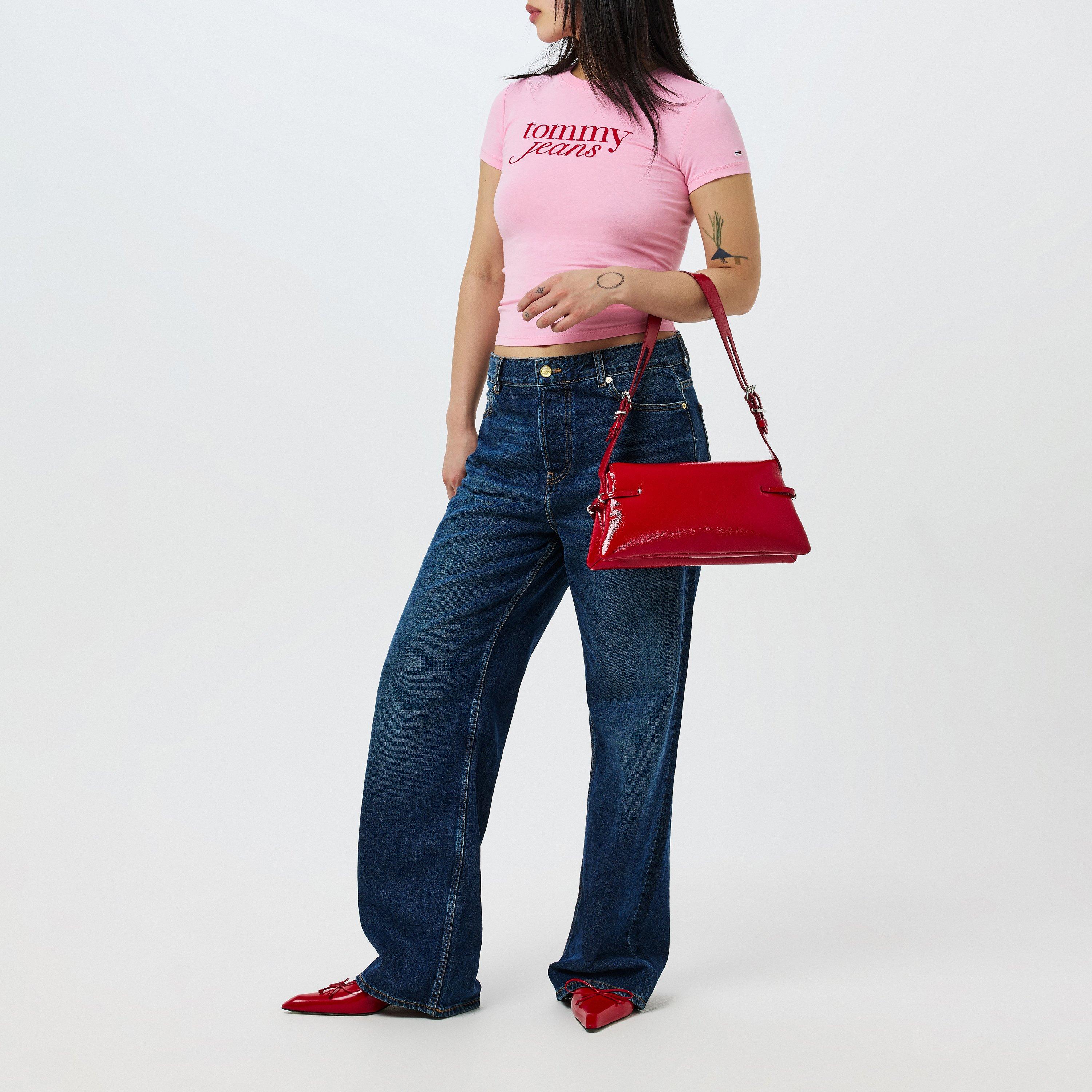 Pink Sugar - Tommy Jeans - Women's Essential Logo Slim Fit T-Shirt - 7