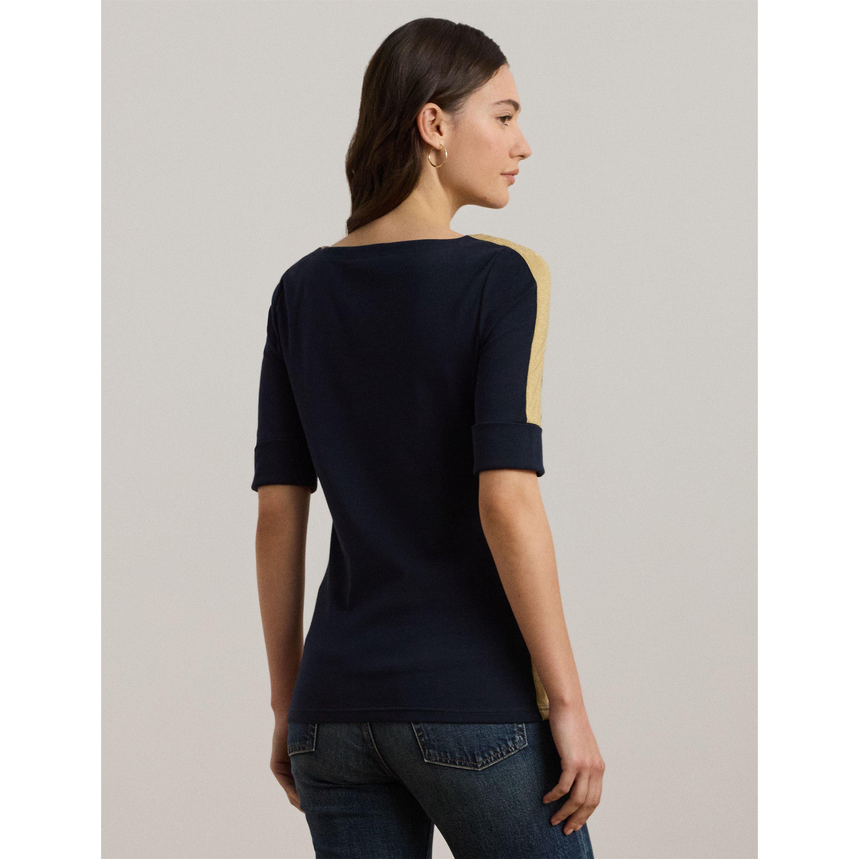 Navy/Gold - Lauren by Ralph Lauren - Damira T-Shirt - 3