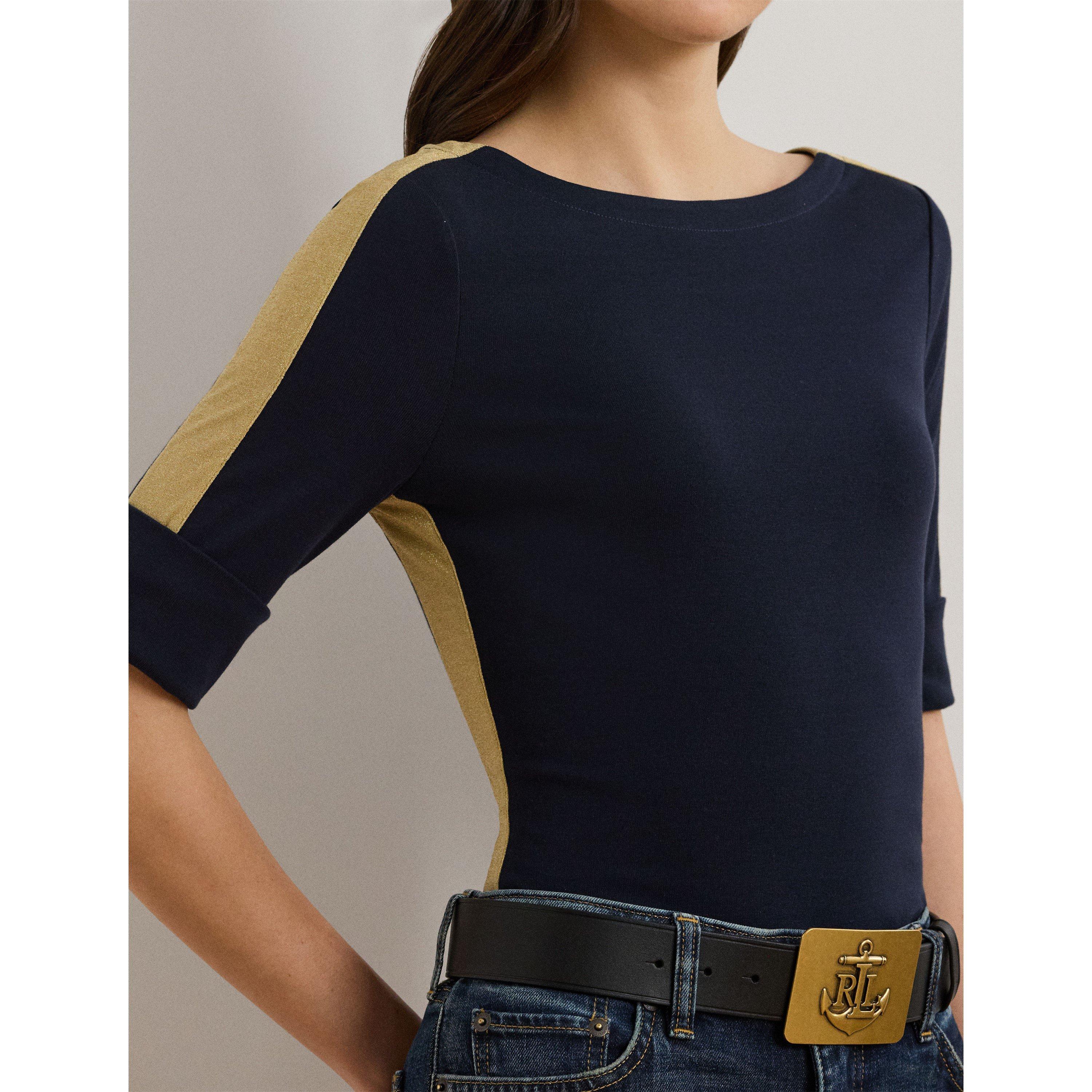 Navy/Gold - Lauren by Ralph Lauren - Damira T-Shirt - 4