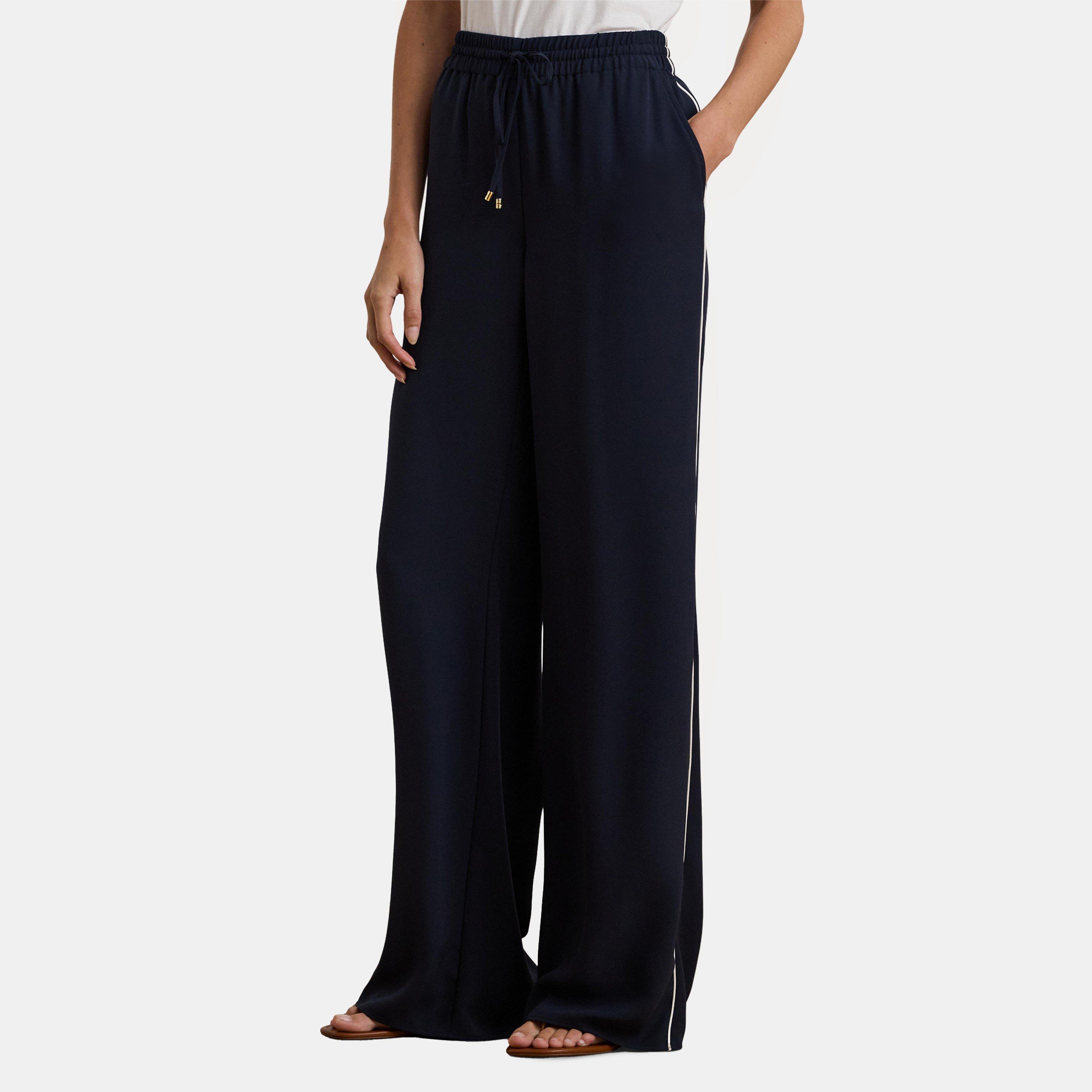Navy/Masc Crm - Lauren by Ralph Lauren - Ziakash Wide Leg Trousers - 2