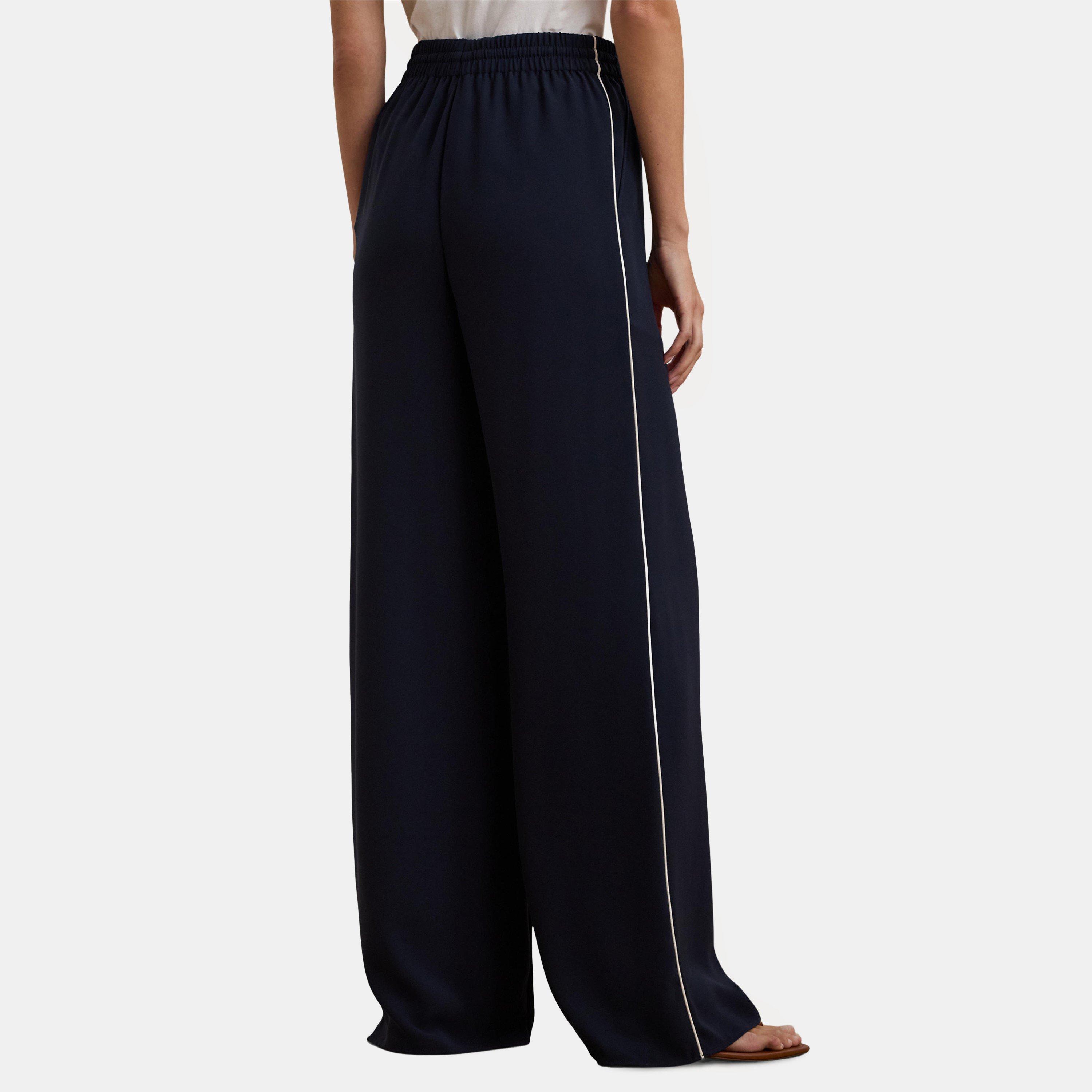 Navy/Masc Crm - Lauren by Ralph Lauren - Ziakash Wide Leg Trousers - 3