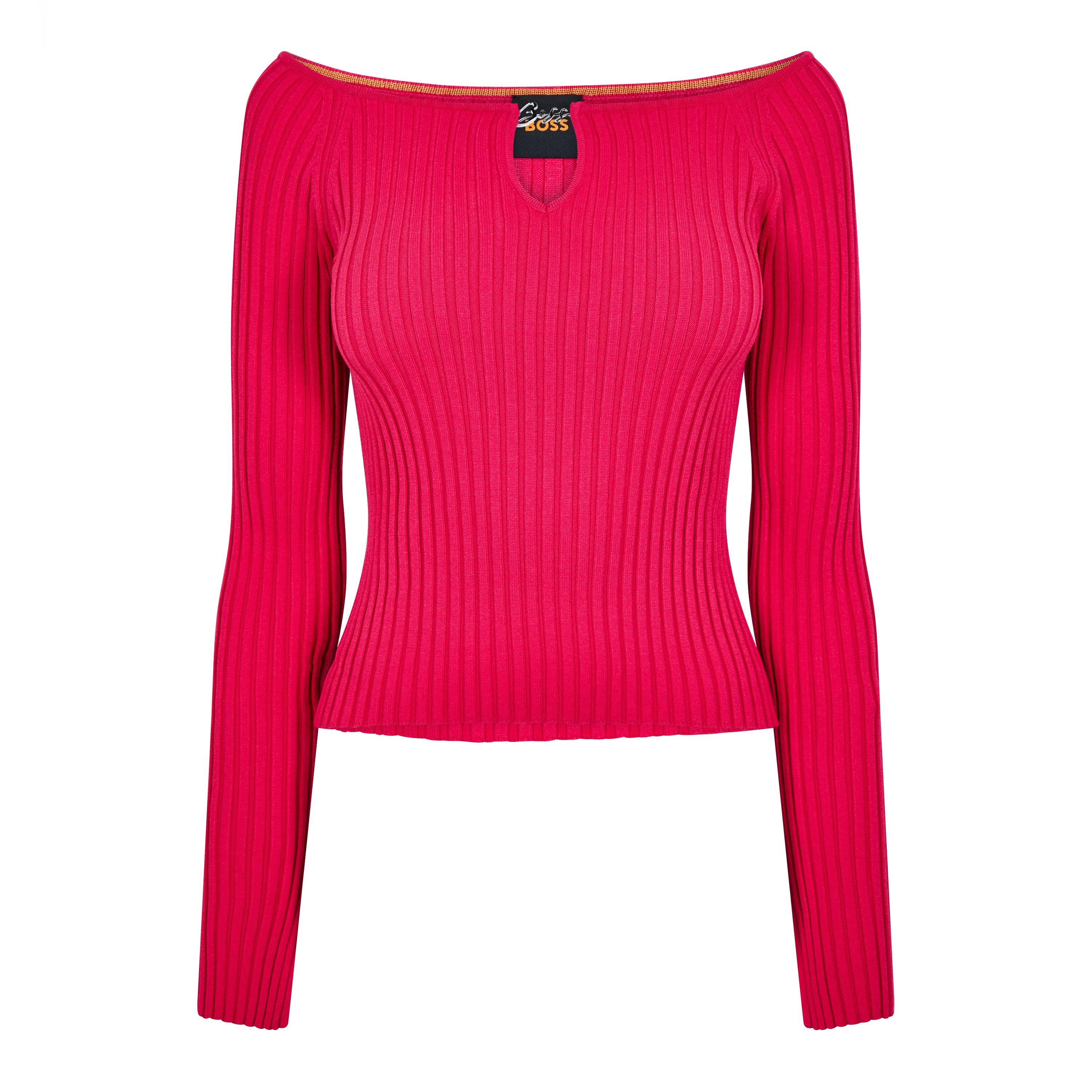 Boss Women's C Fayez Knitted Top - Dark Pink - XS