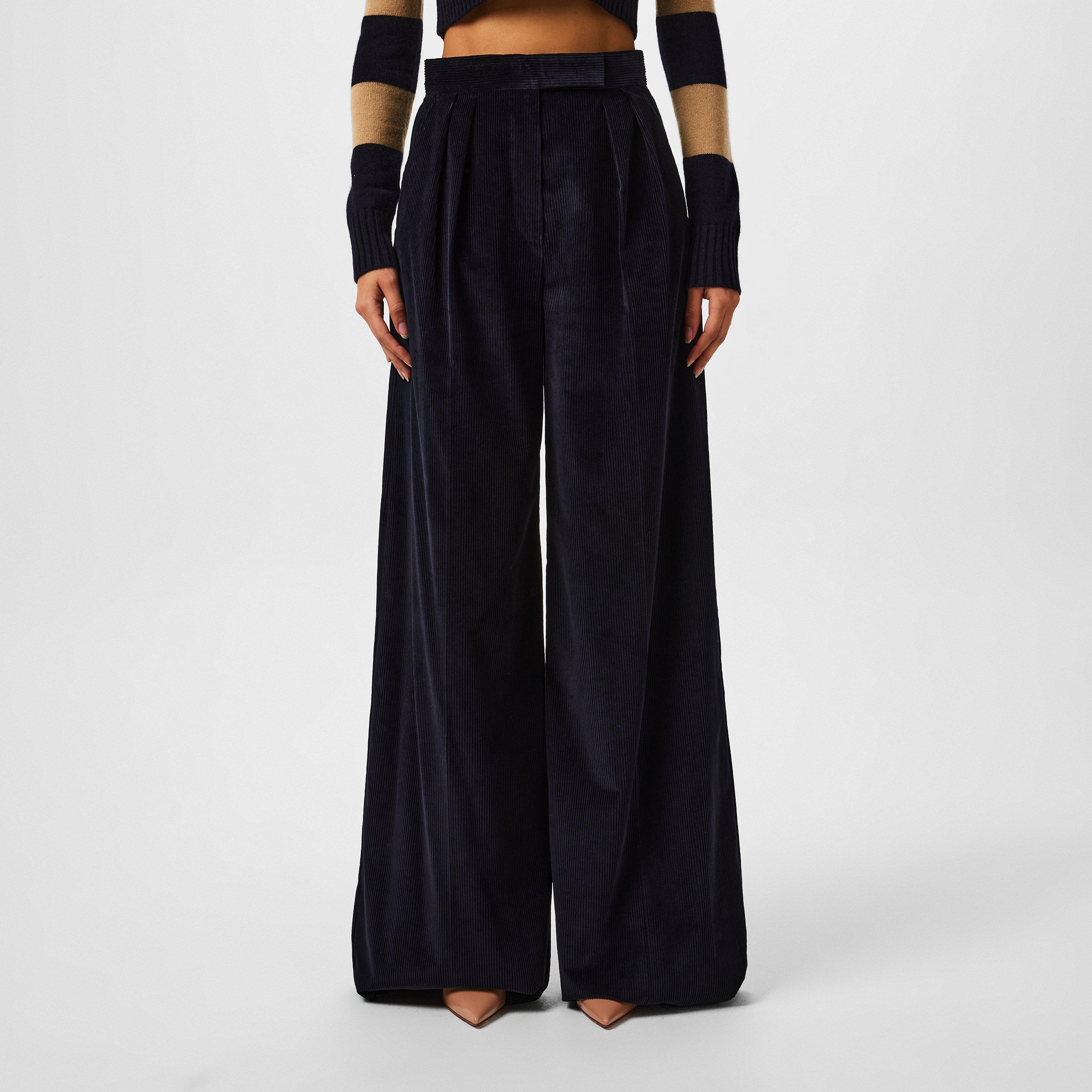 Ultramarine - Max Mara - Women's Corduroy Wide Leg Trousers - 1