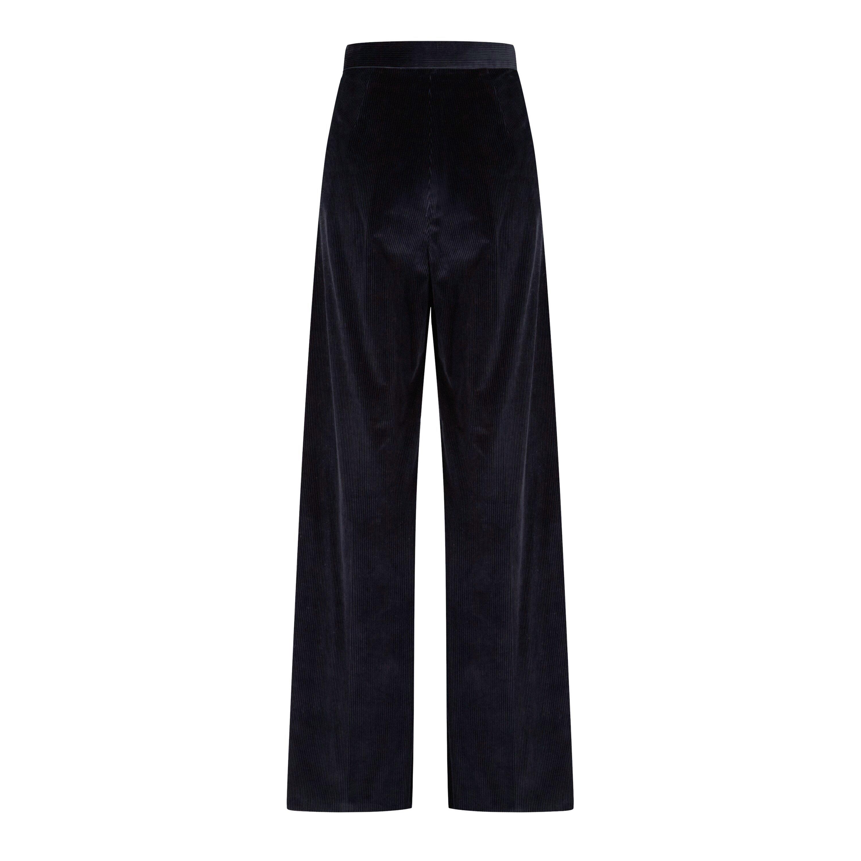 Ultramarine - Max Mara - Women's Corduroy Wide Leg Trousers - 6