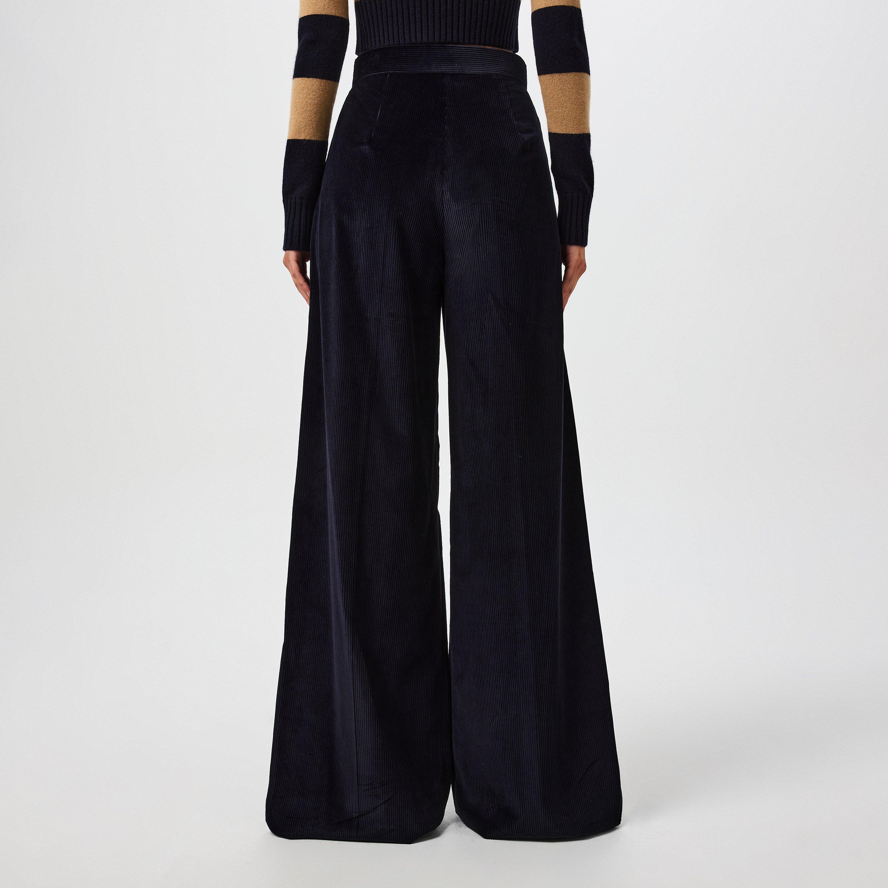 Ultramarine - Max Mara - Women's Corduroy Wide Leg Trousers - 3