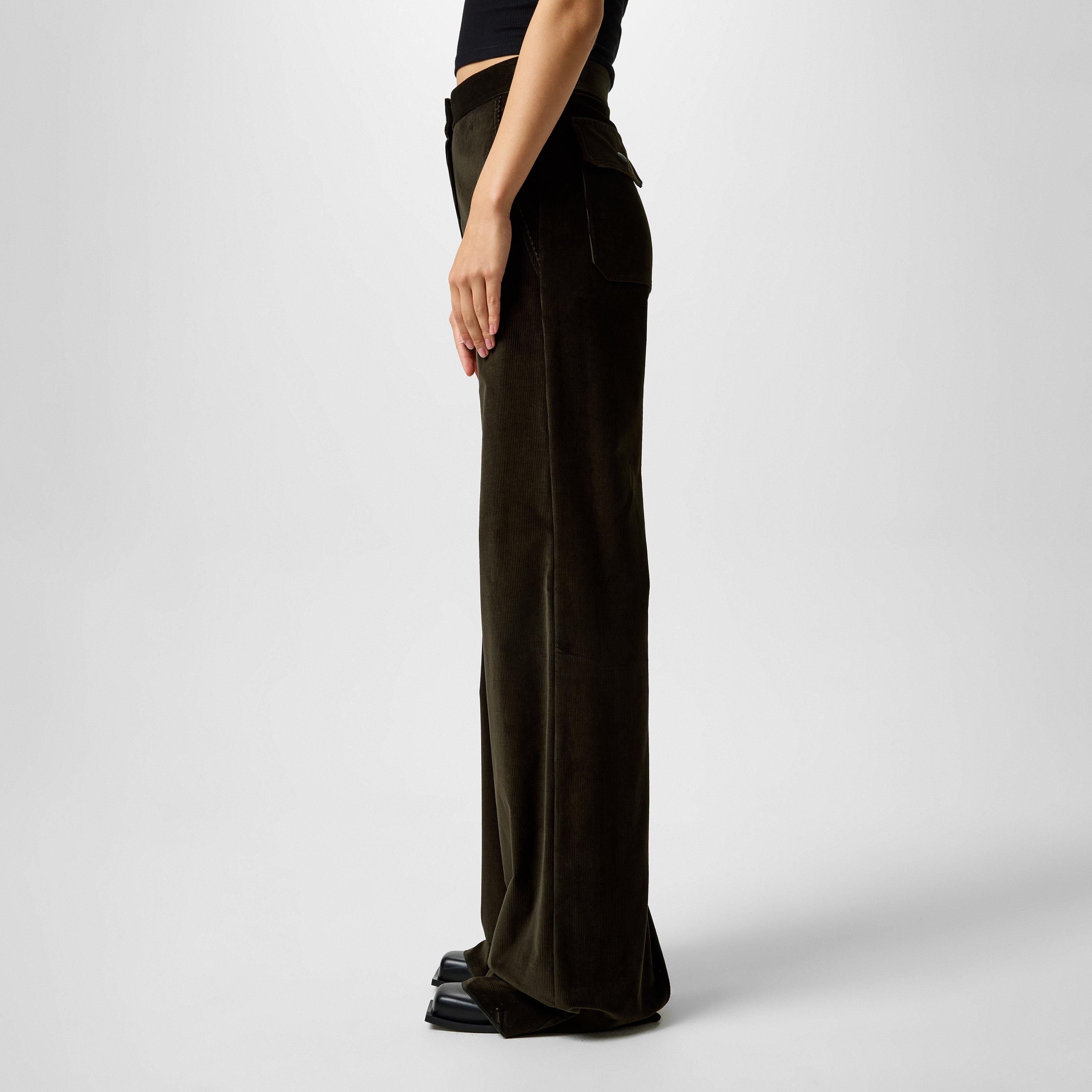 Khaki - Max Mara - Tritone Corduroy Trousers - 2