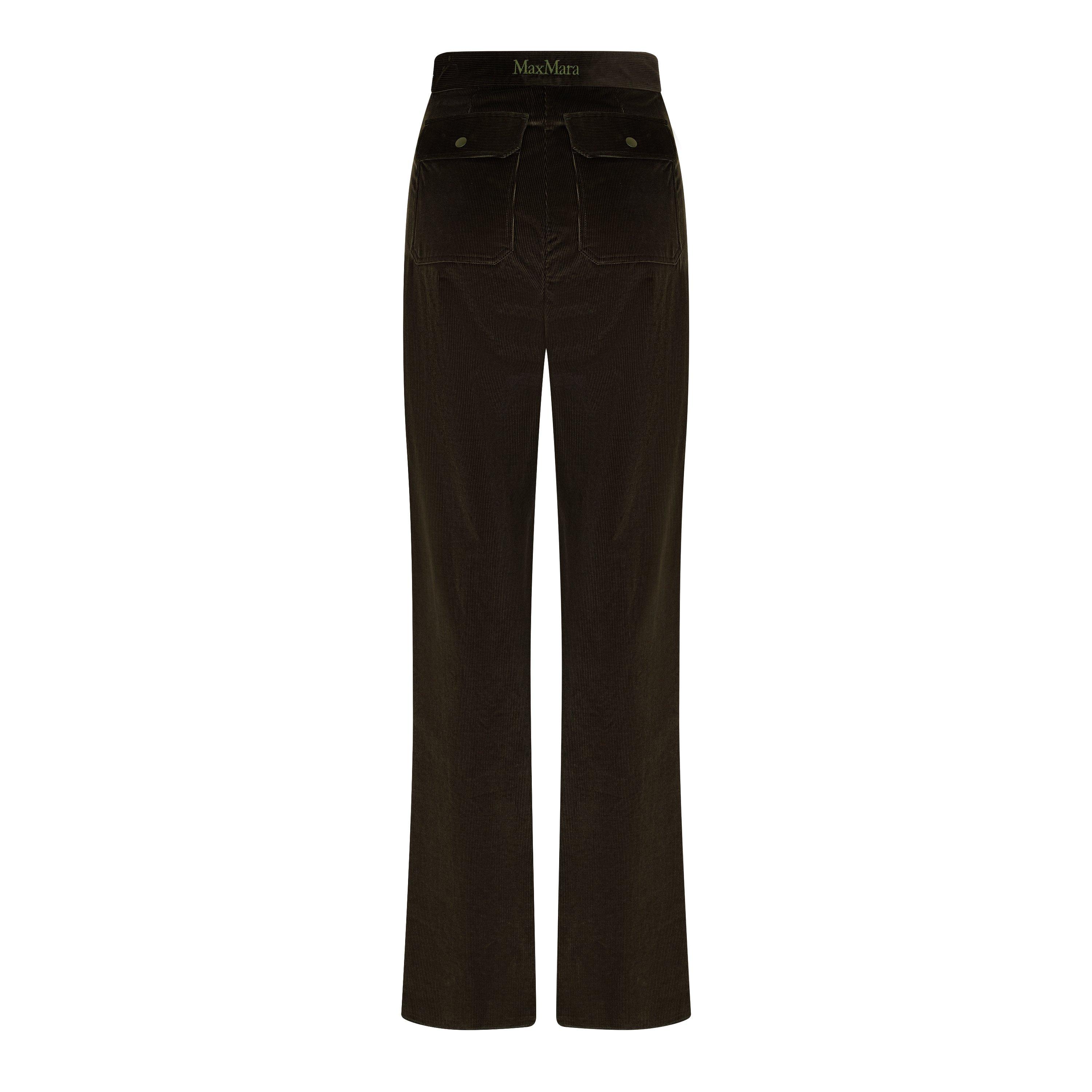 Khaki - Max Mara - Tritone Corduroy Trousers - 6