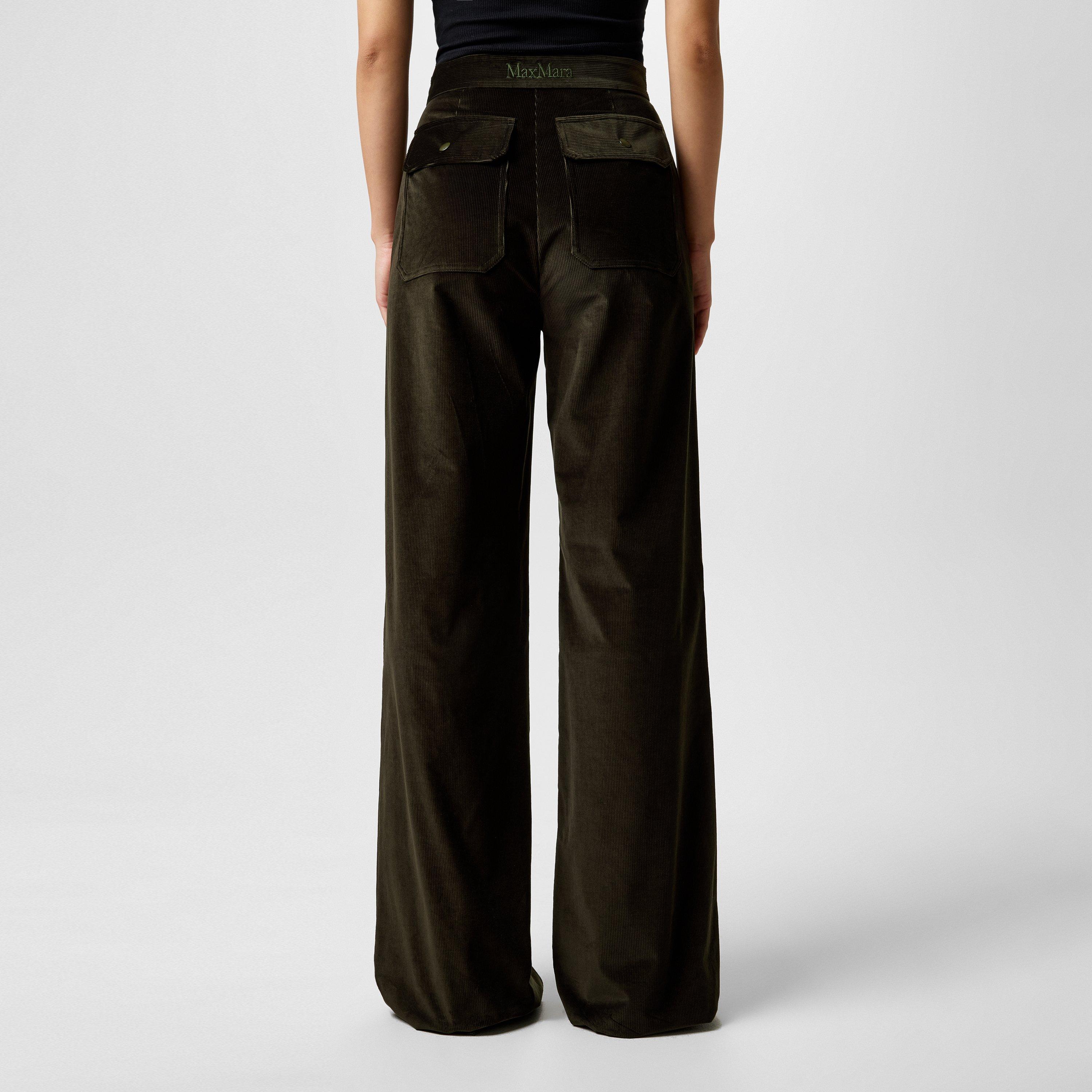 Khaki - Max Mara - Tritone Corduroy Trousers - 3