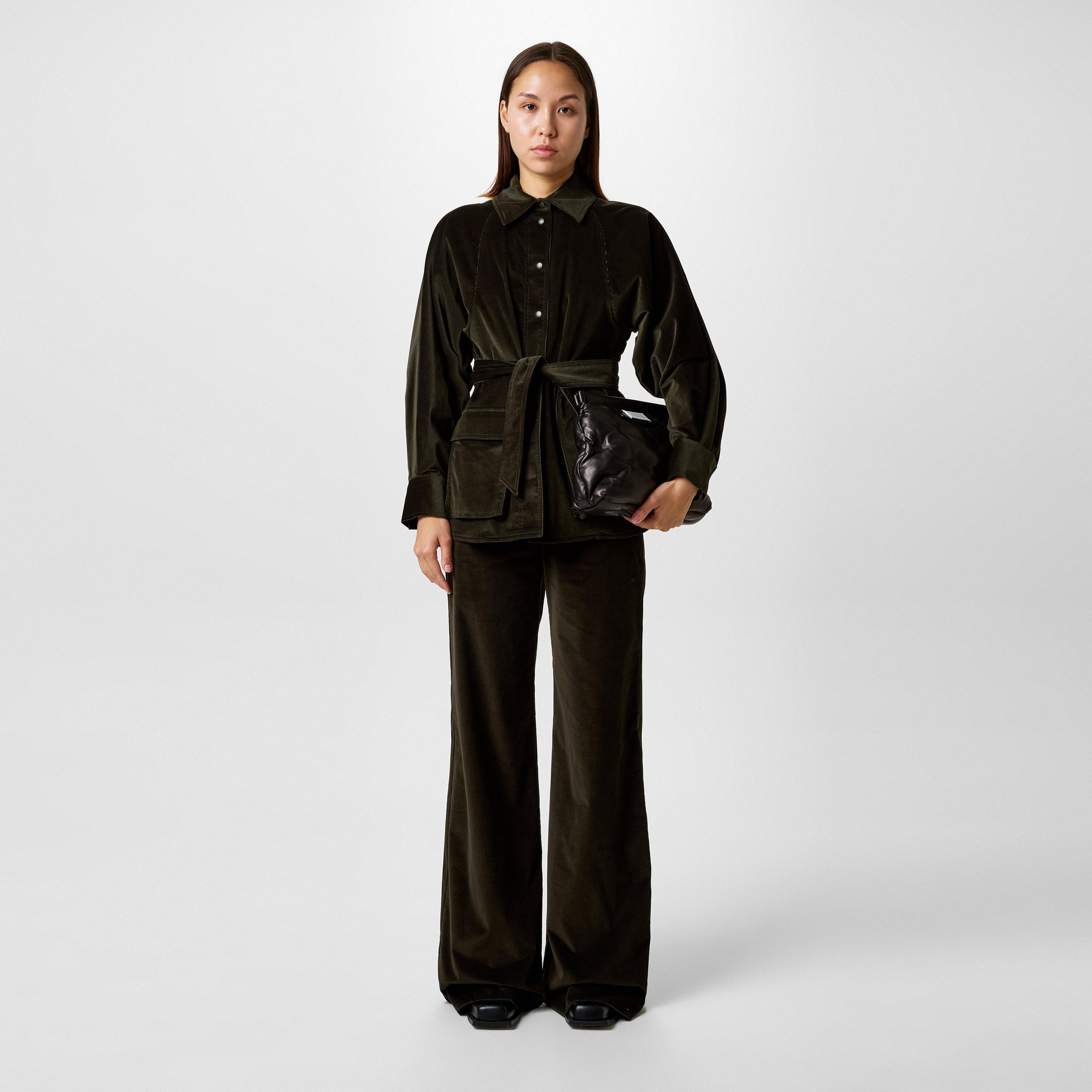 Khaki - Max Mara - Tritone Corduroy Trousers - 4