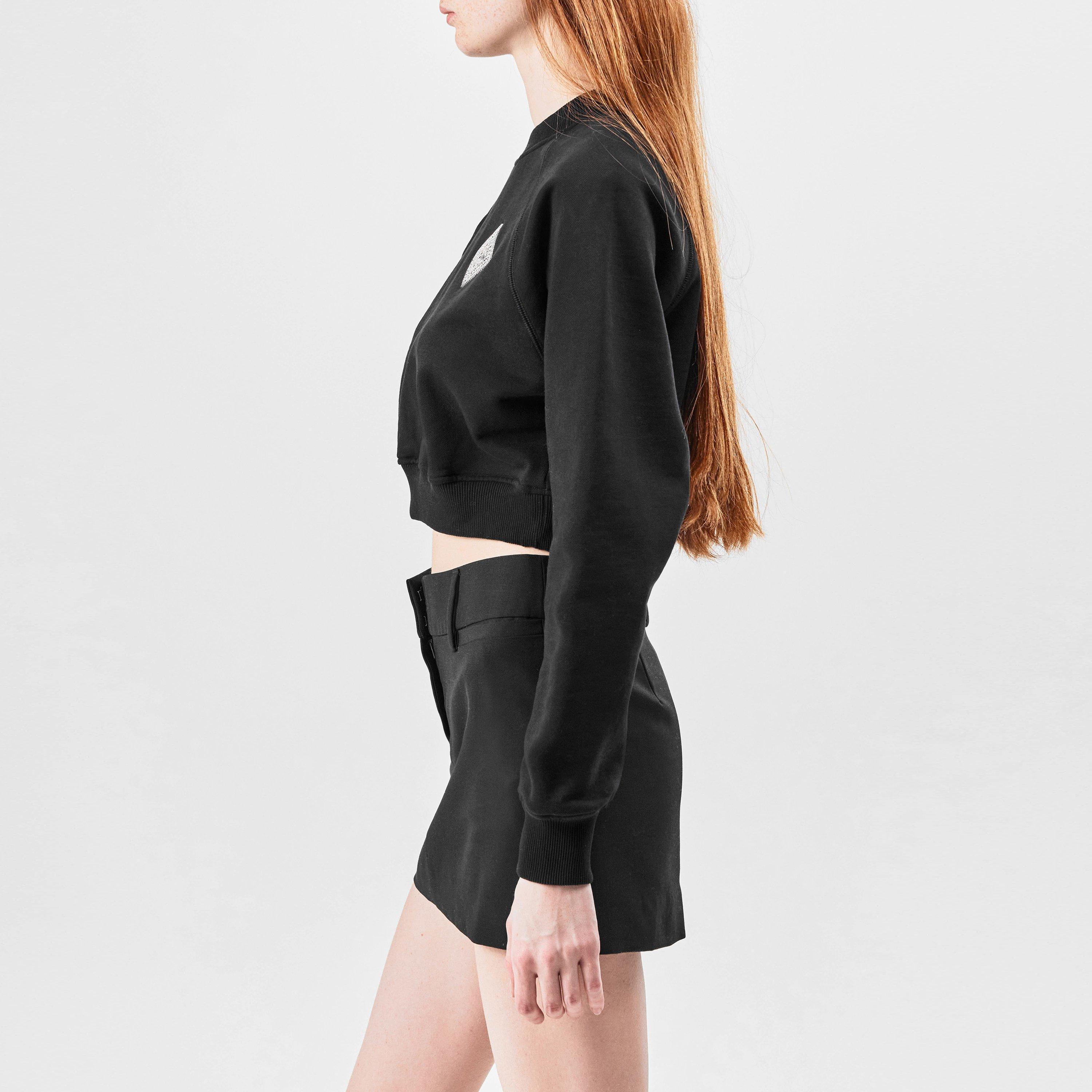 Pearl/Blk - Casablanca - Diamond Patch Sweatshirt - 2