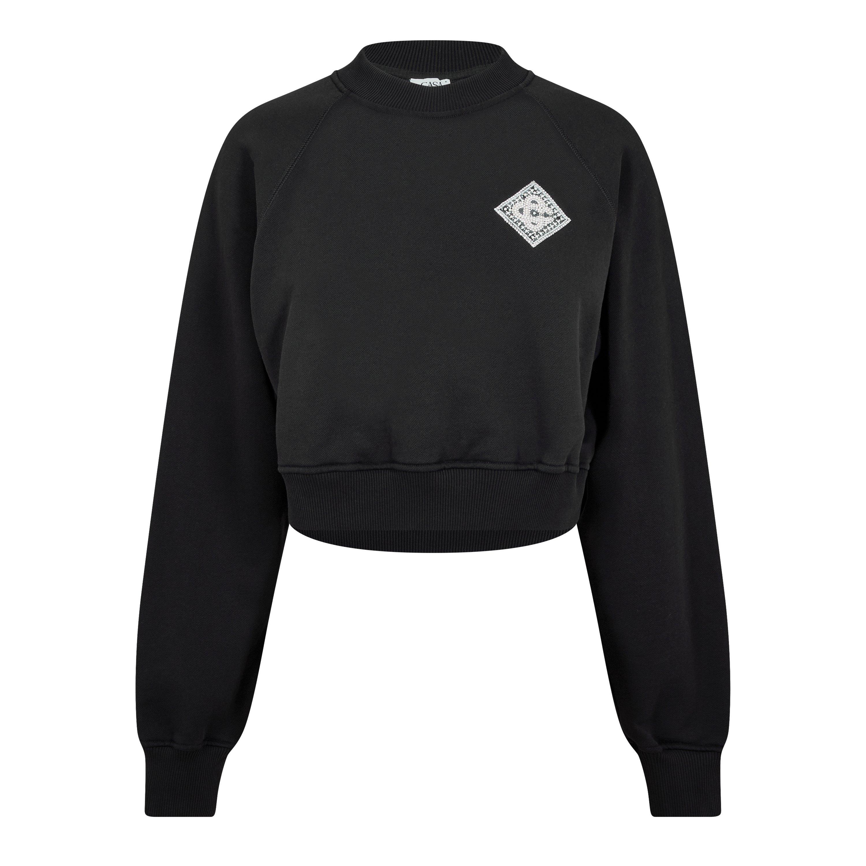 Pearl/Blk - Casablanca - Diamond Patch Sweatshirt - 5