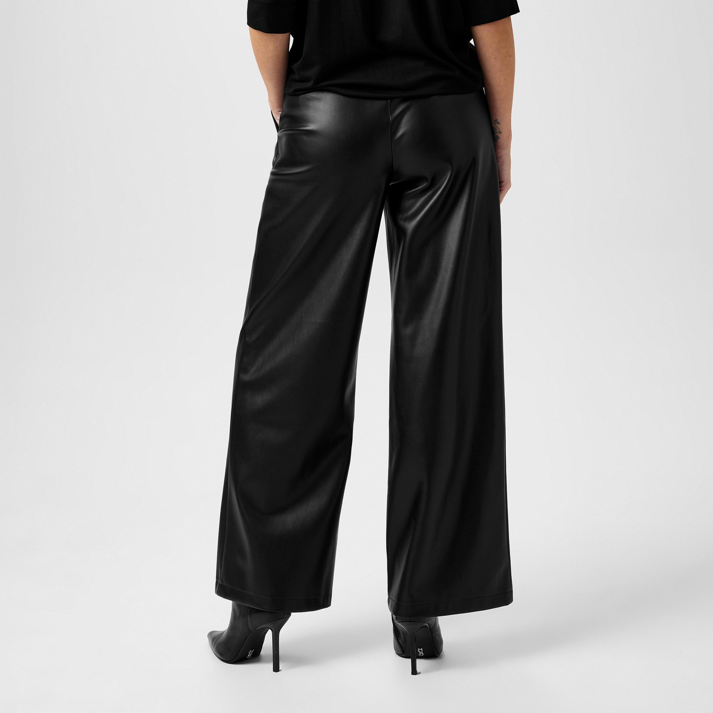 Noir - Biba - Biba PU Wide Leg Trousers - 2