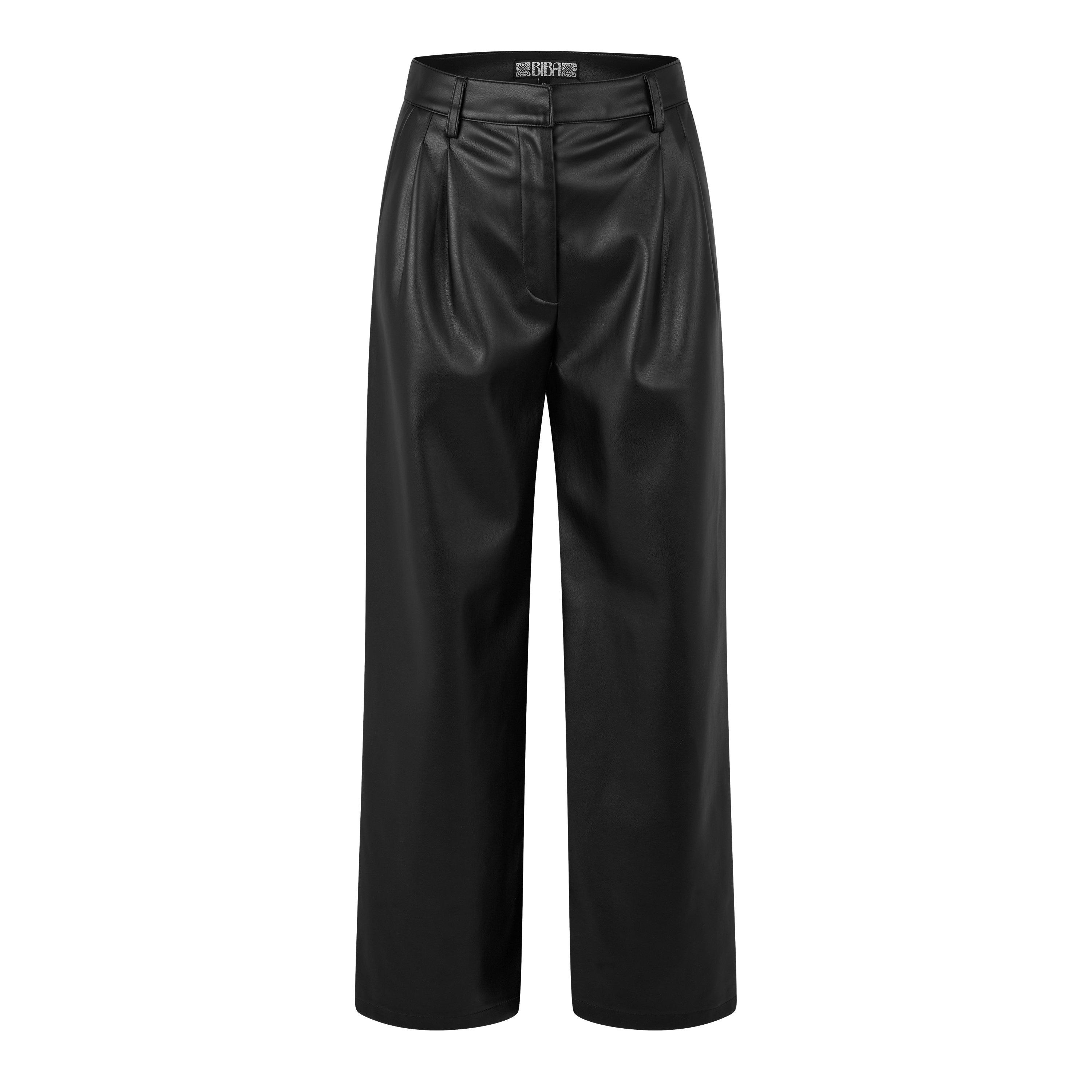 Noir - Biba - Biba PU Wide Leg Trousers - 5