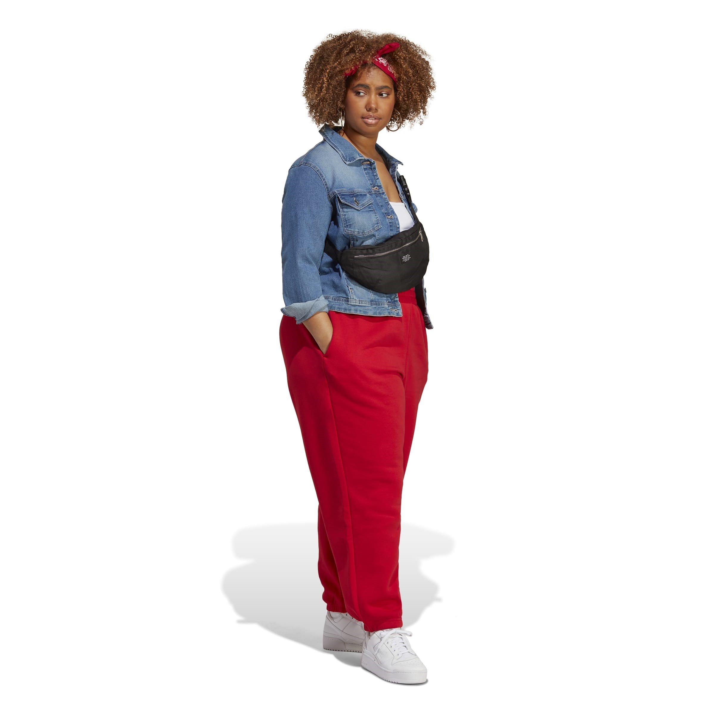 Red - adidas Originals - Essentials Plus Size Fleece Joggers Womens - 4
