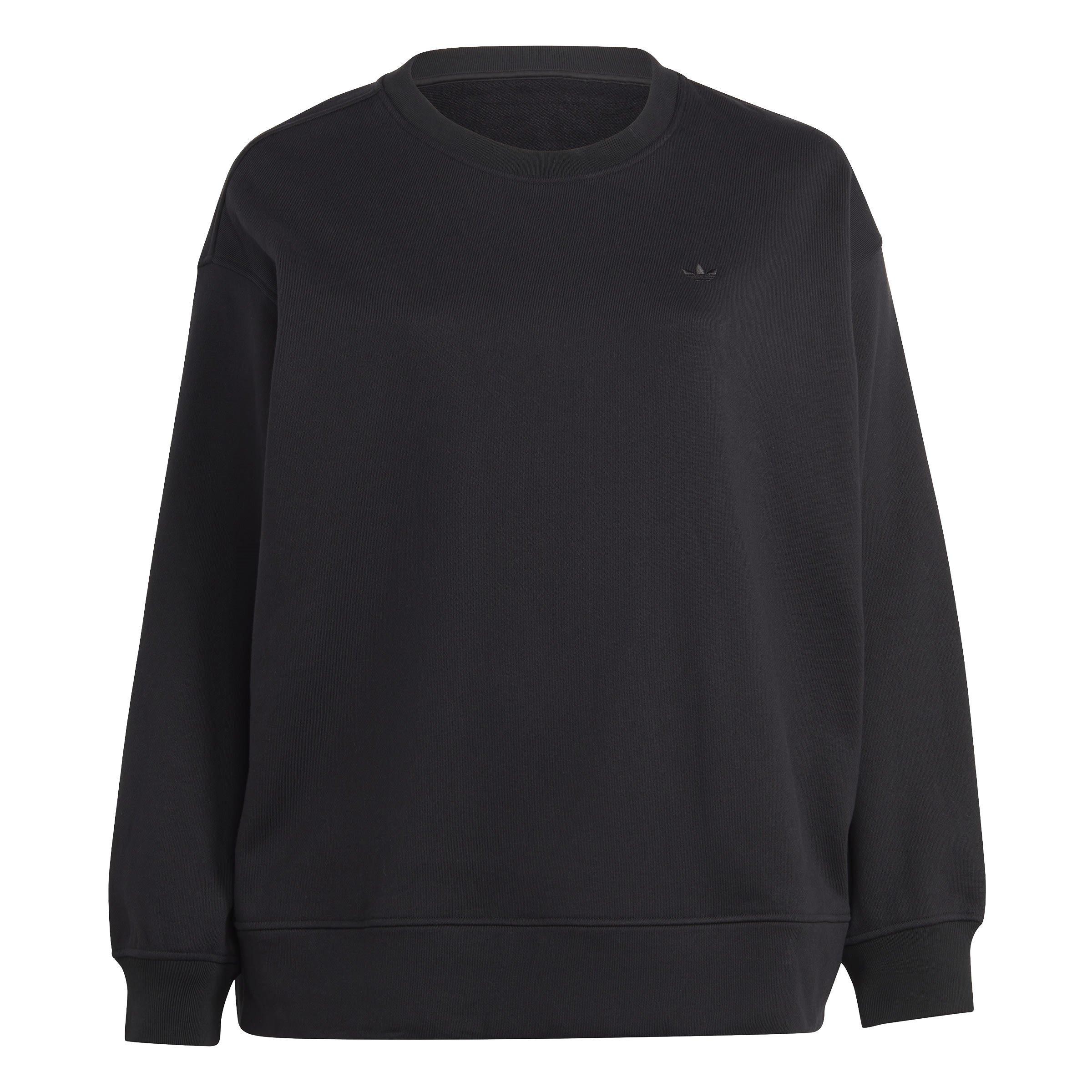 Black - adidas Originals - adidas Essentials Oversized Plus Size Sweatshirt Womens - 1