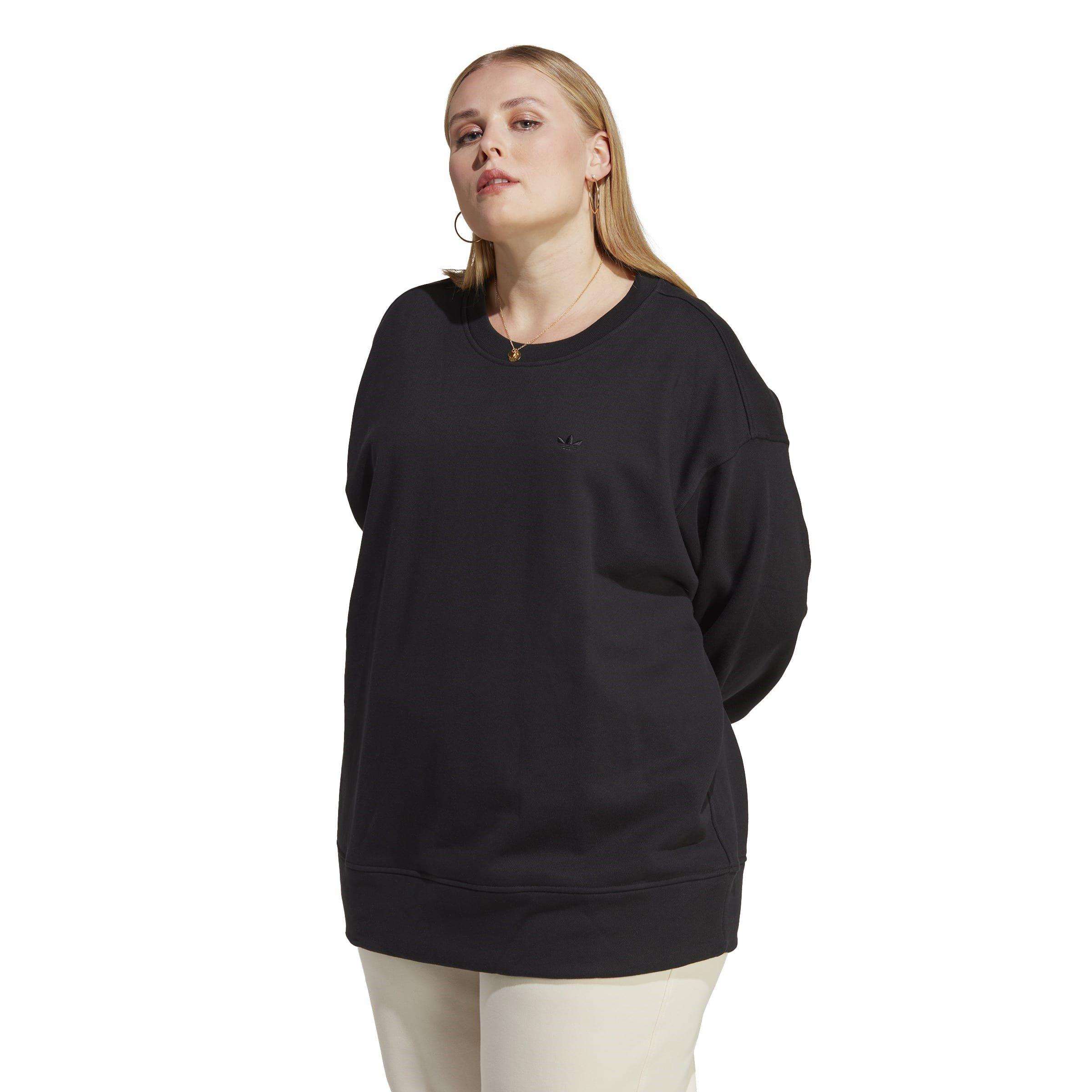 Black - adidas Originals - adidas Essentials Oversized Plus Size Sweatshirt Womens - 2