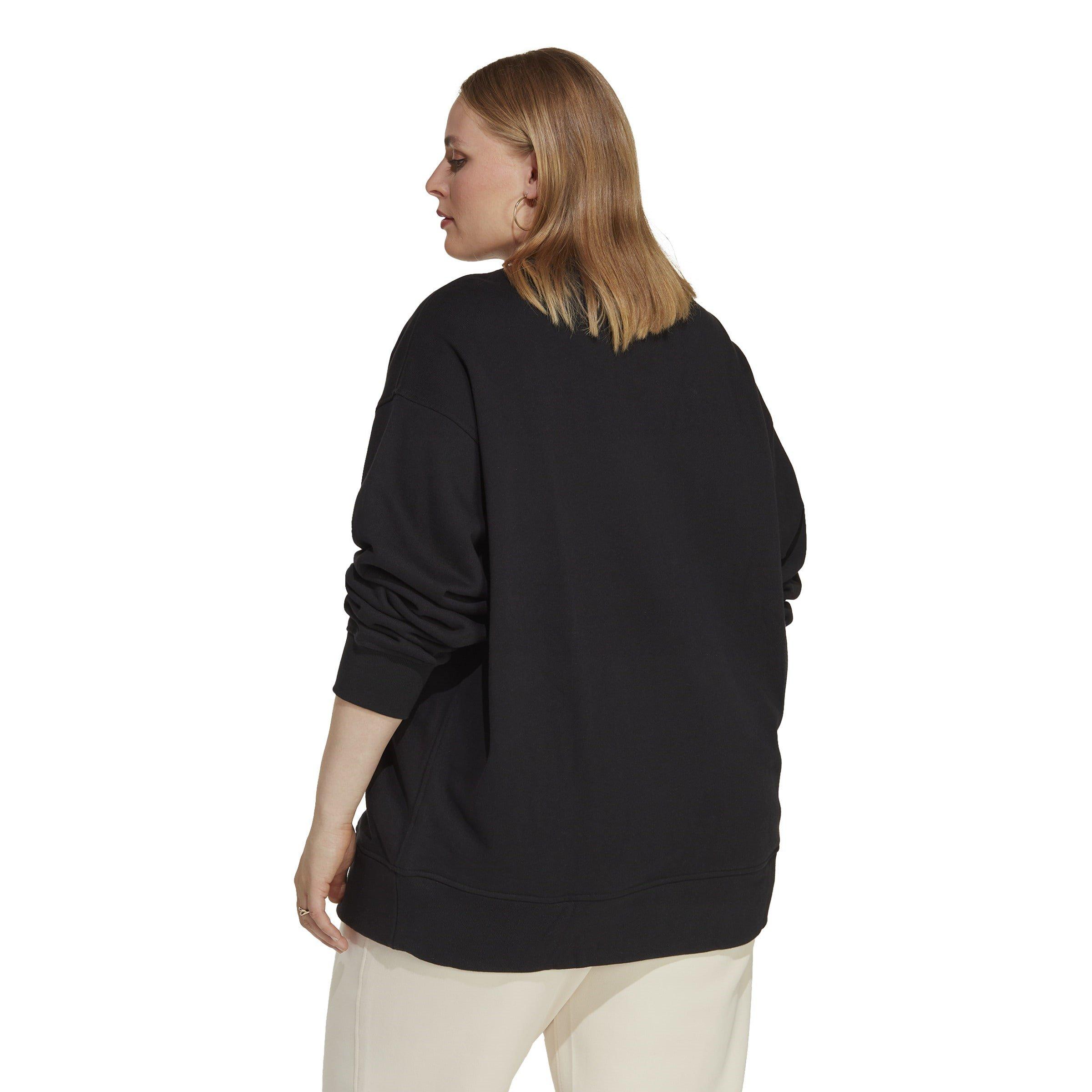 Black - adidas Originals - adidas Essentials Oversized Plus Size Sweatshirt Womens - 3