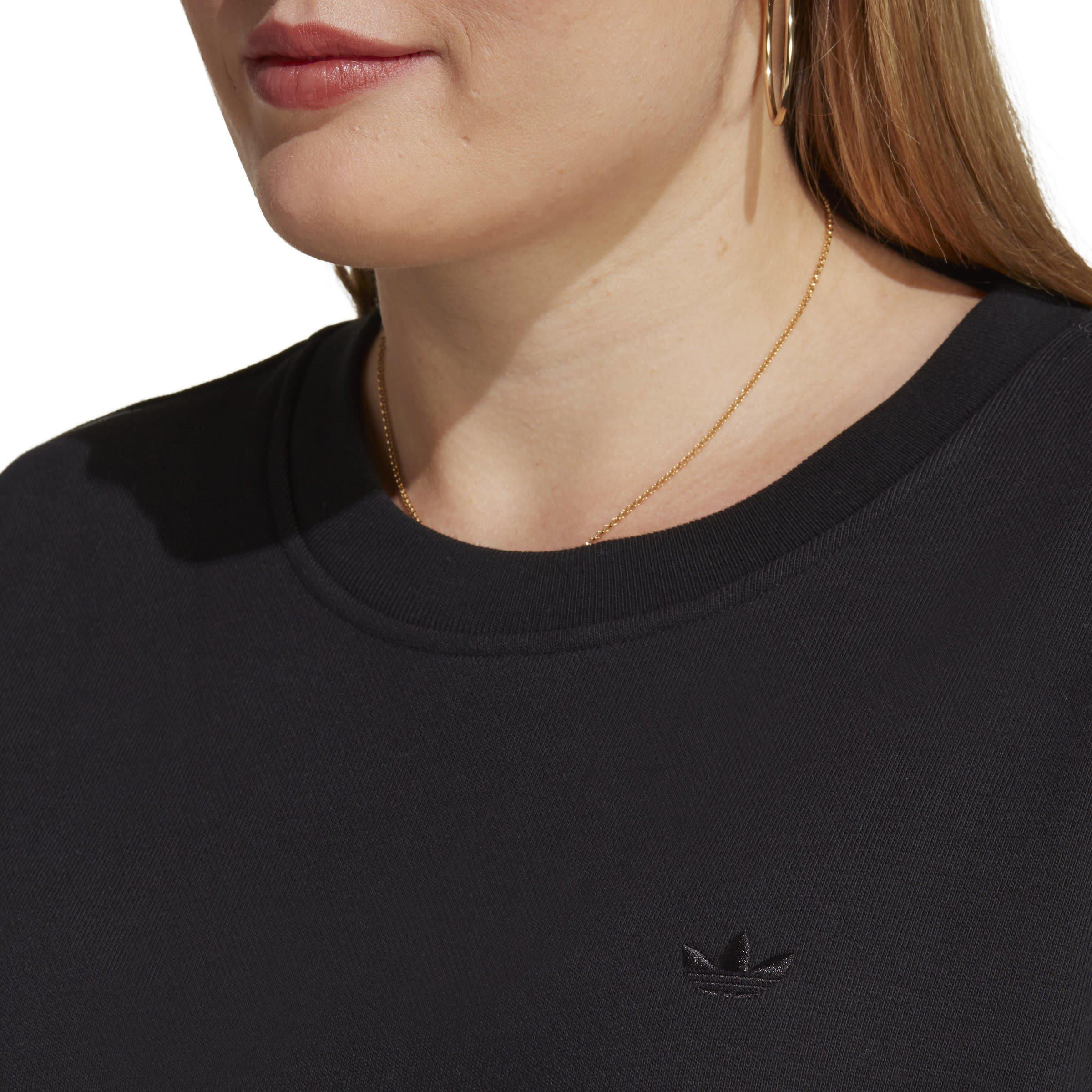Black - adidas Originals - adidas Essentials Oversized Plus Size Sweatshirt Womens - 5