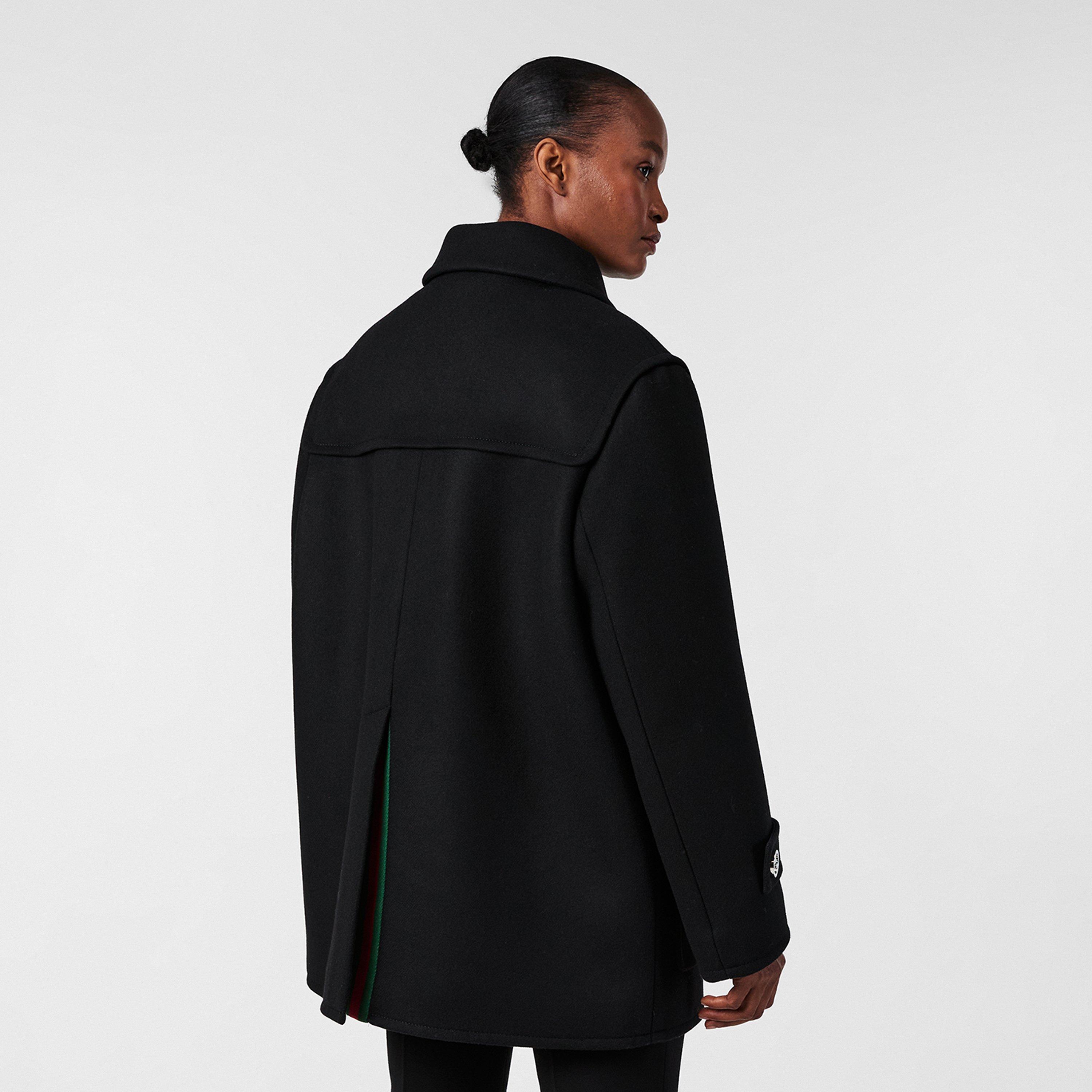 Black - Gucci - Women's Wool Long Sleeve Oversized Fit Pea Coat - 4