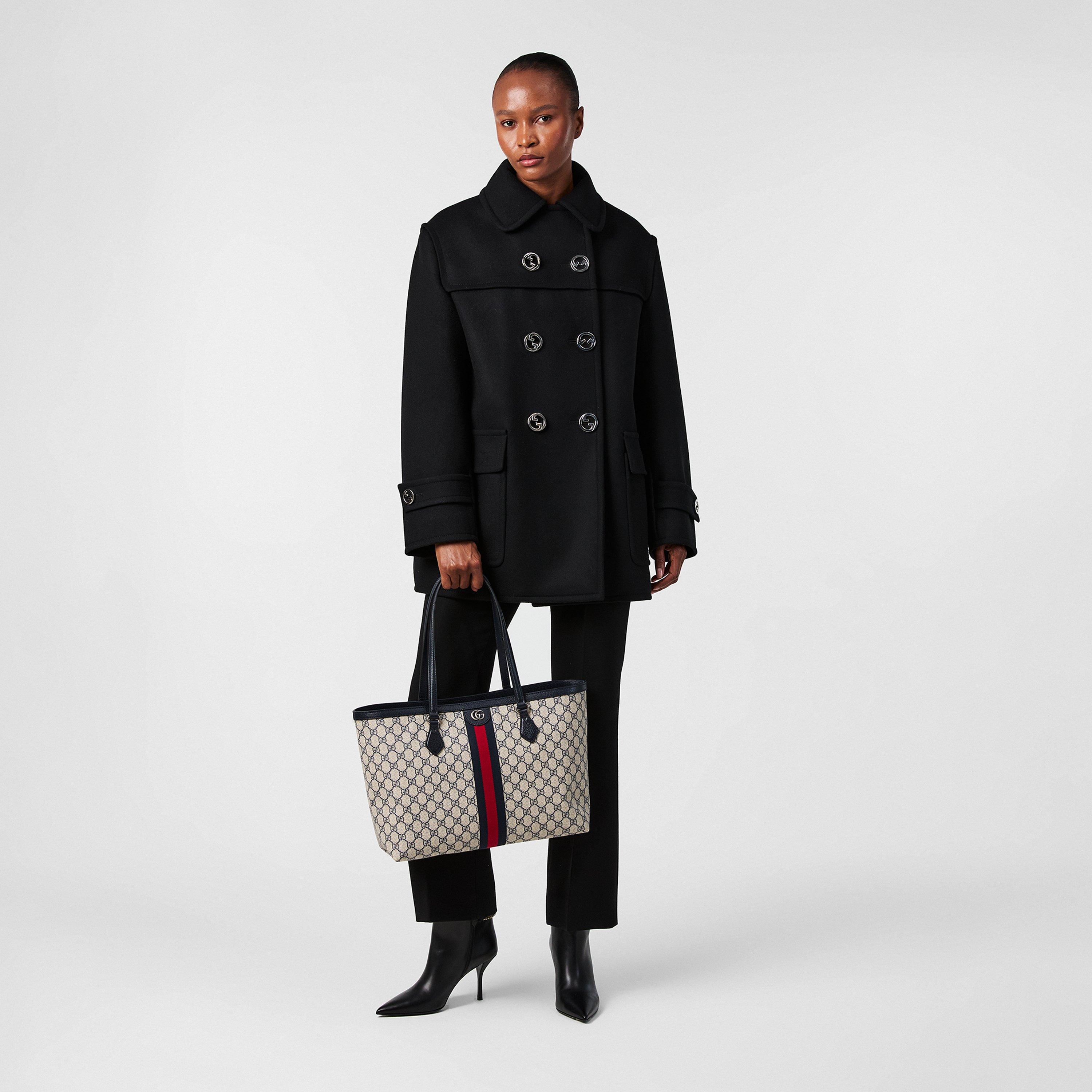 Black - Gucci - Women's Wool Long Sleeve Oversized Fit Pea Coat - 6