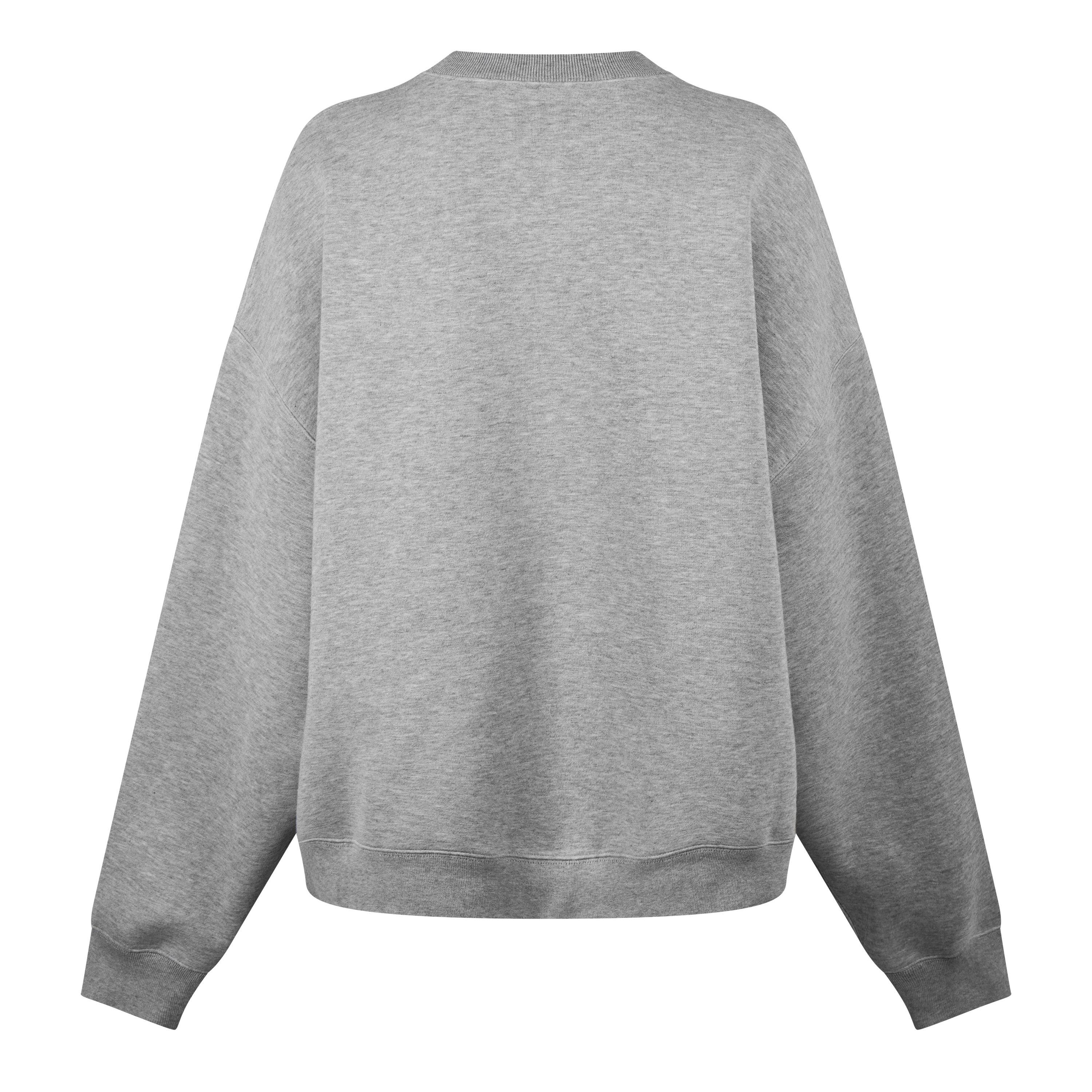 Grey Melange - Gucci - Logo Embossed Sweatshirt - 2