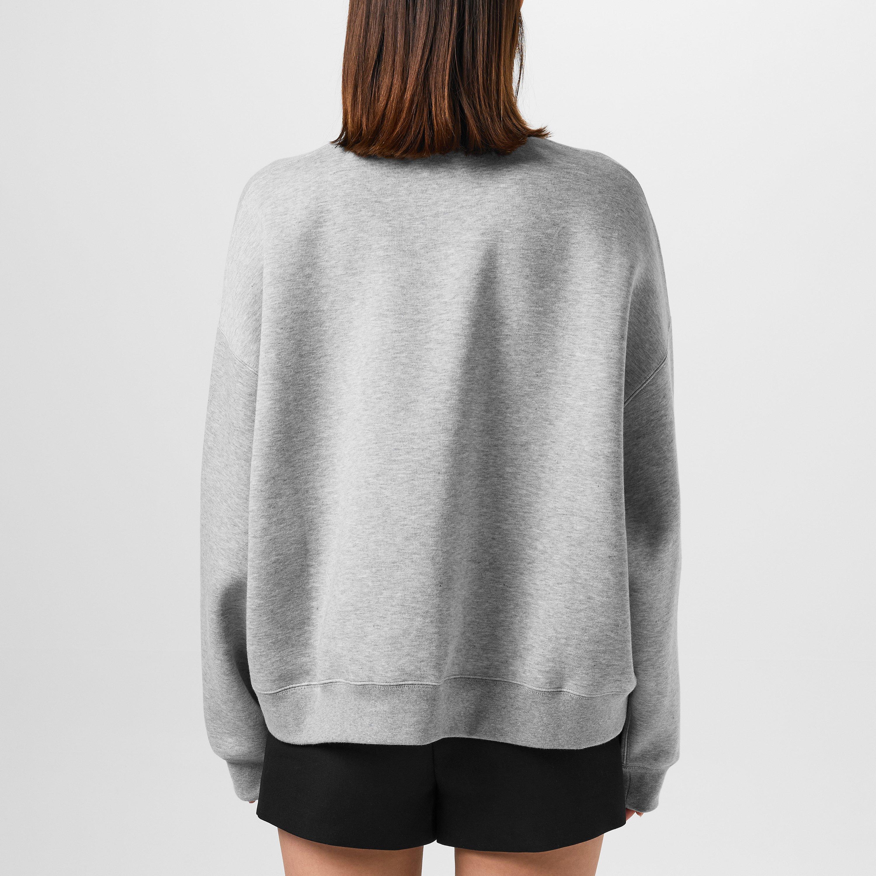 Grey Melange - Gucci - Logo Embossed Sweatshirt - 4