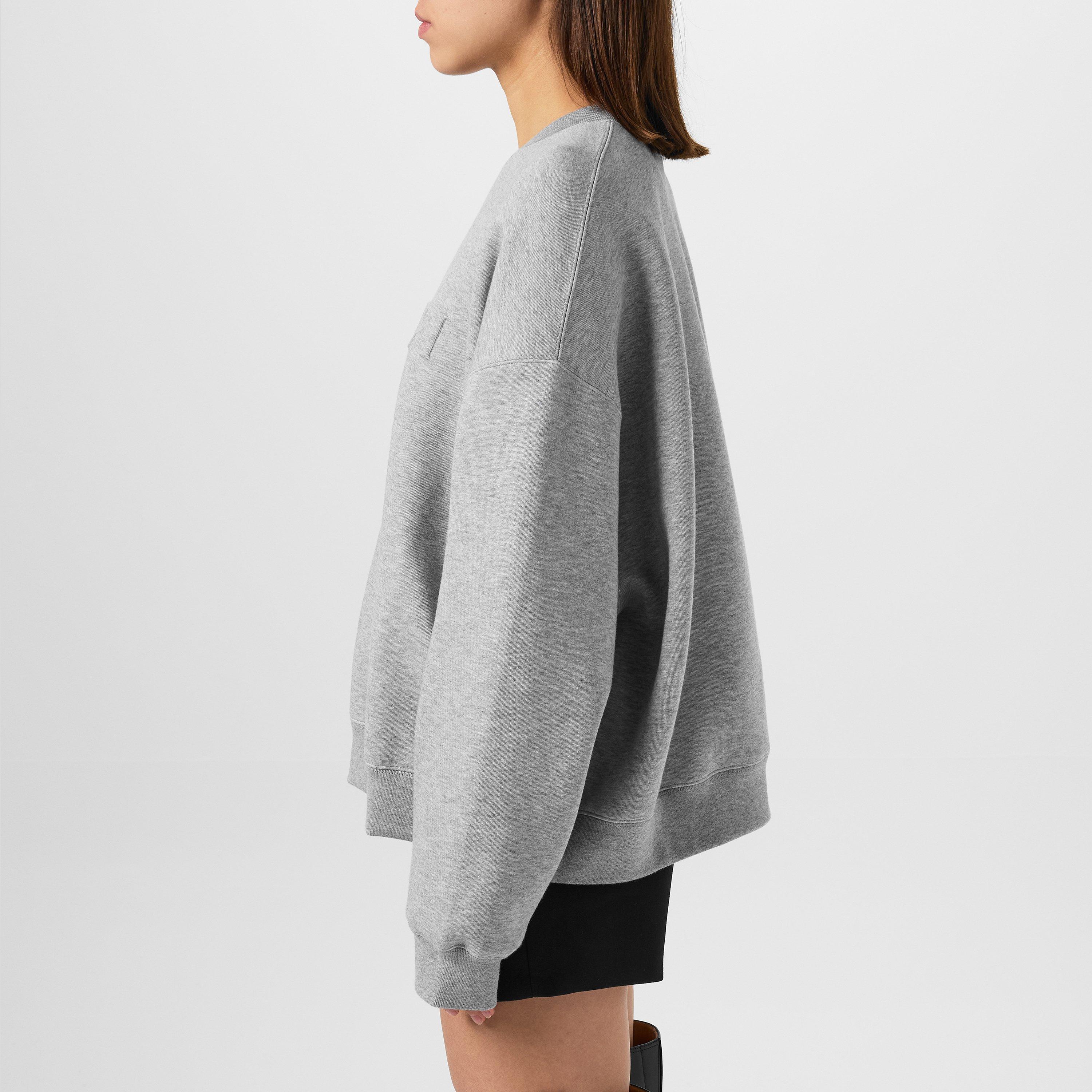 Grey Melange - Gucci - Logo Embossed Sweatshirt - 5