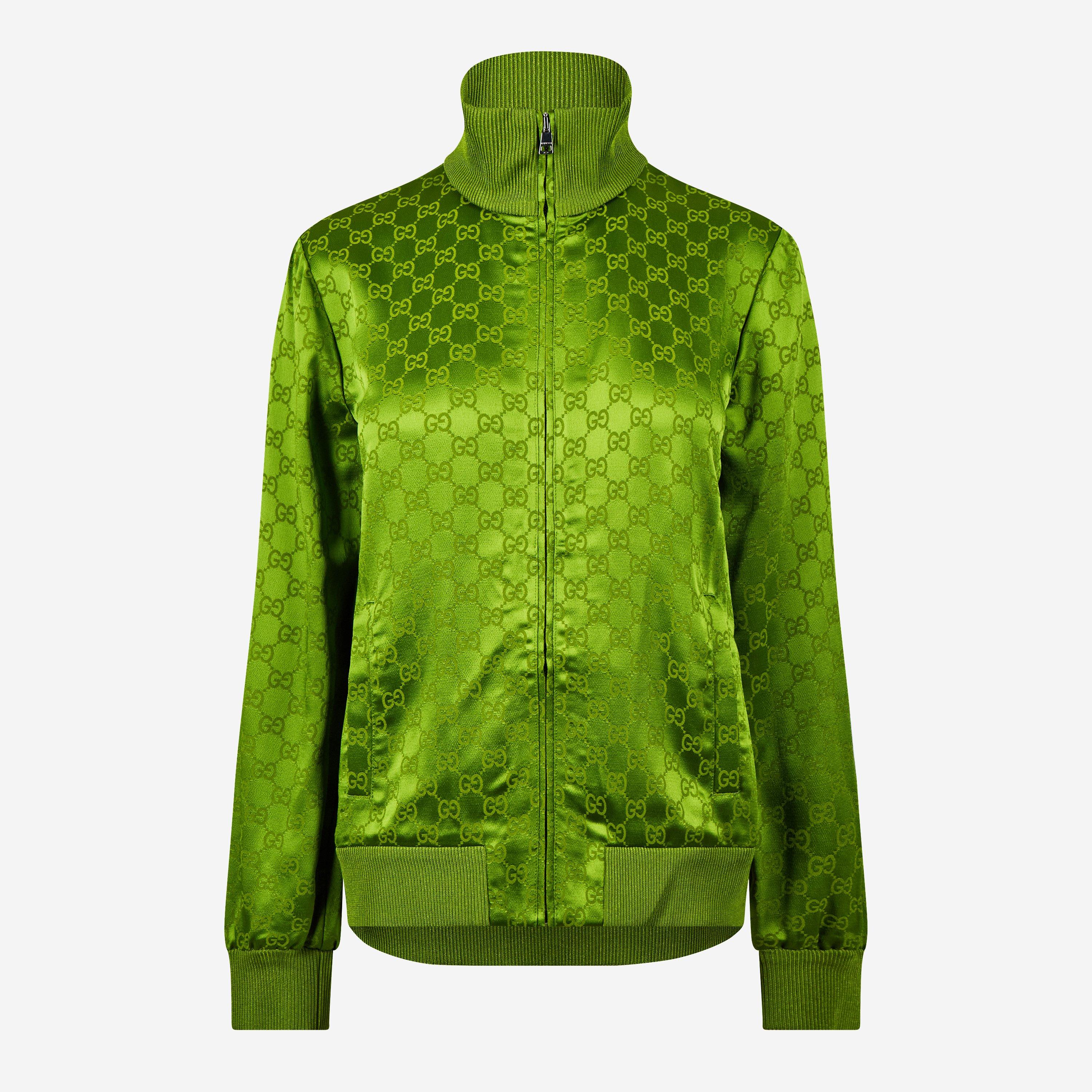 Avocado Peel - Gucci - Women's Jacquard GG Viscose Funnel Neck Long Sleeve Bomber Jacket - 1