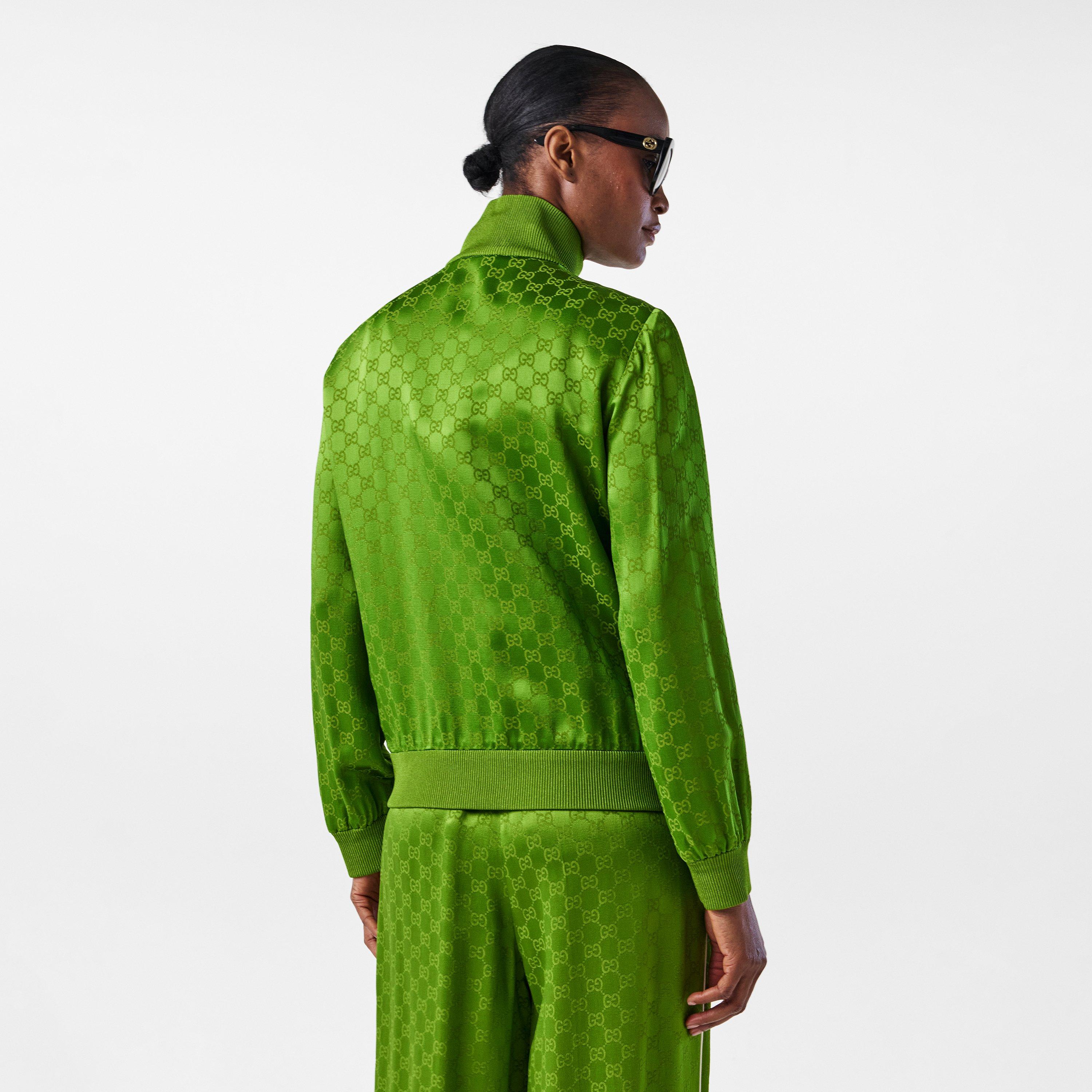 Avocado Peel - Gucci - Women's Jacquard GG Viscose Funnel Neck Long Sleeve Bomber Jacket - 4