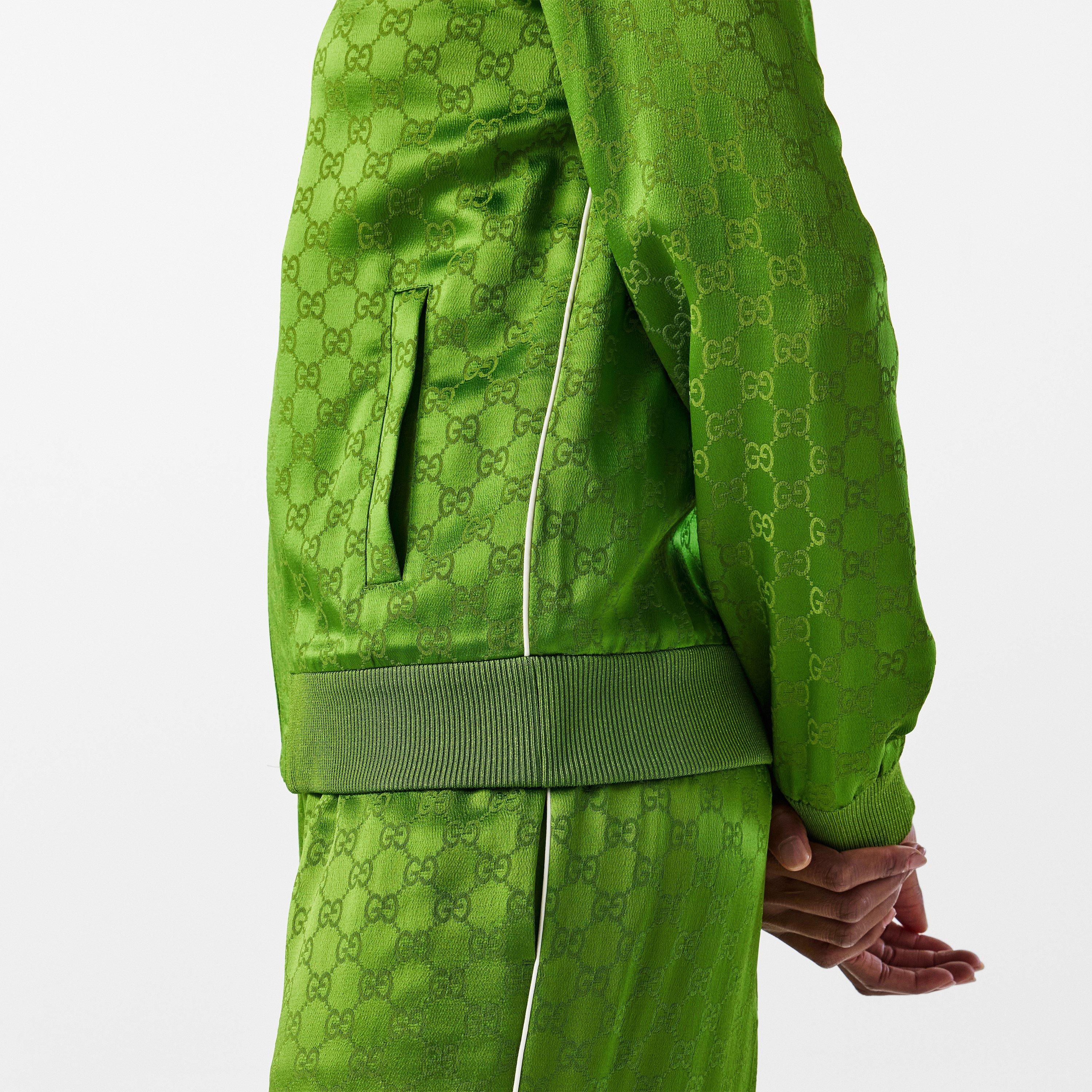 Avocado Peel - Gucci - Women's Jacquard GG Viscose Funnel Neck Long Sleeve Bomber Jacket - 5