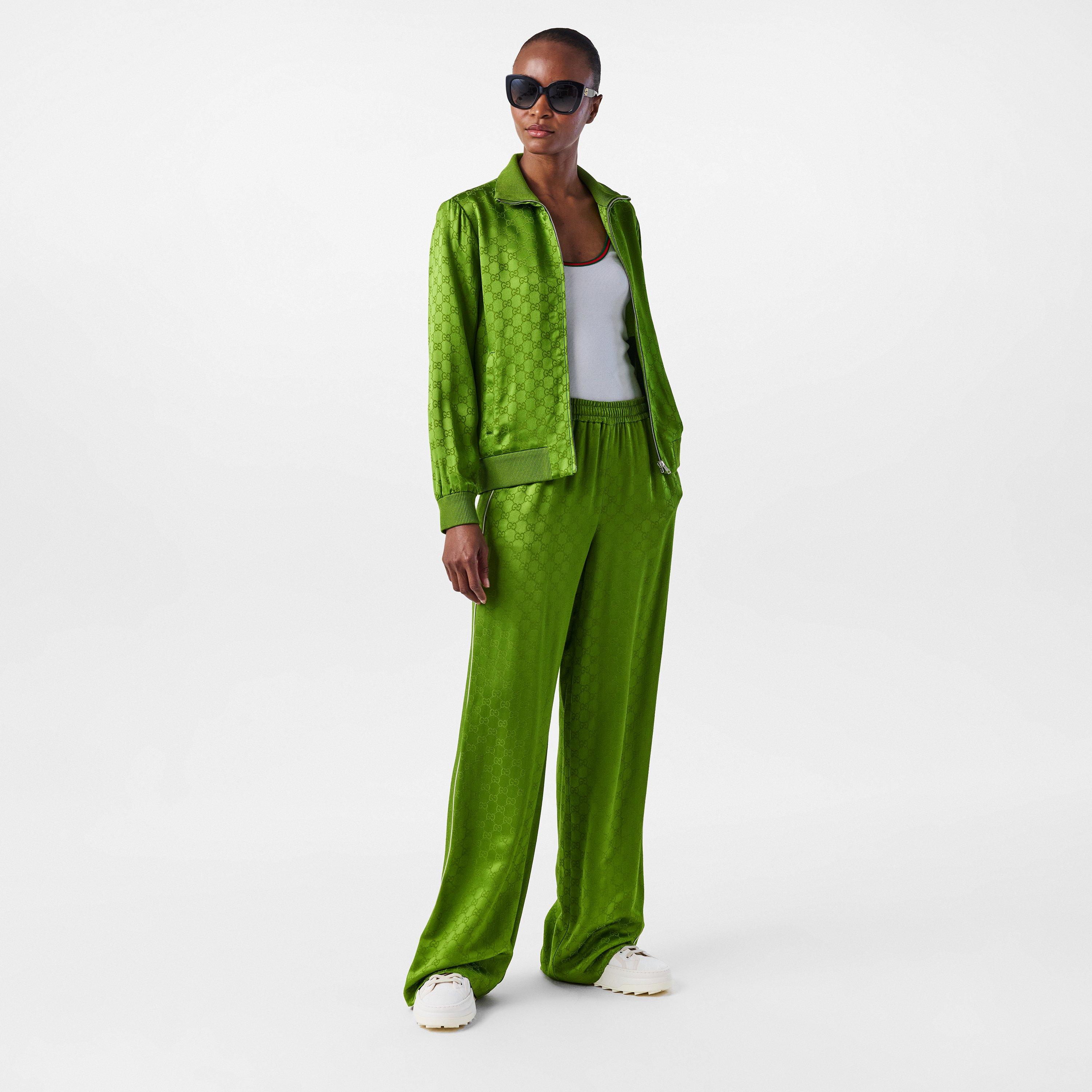 Avocado Peel - Gucci - Women's Jacquard GG Viscose Funnel Neck Long Sleeve Bomber Jacket - 6