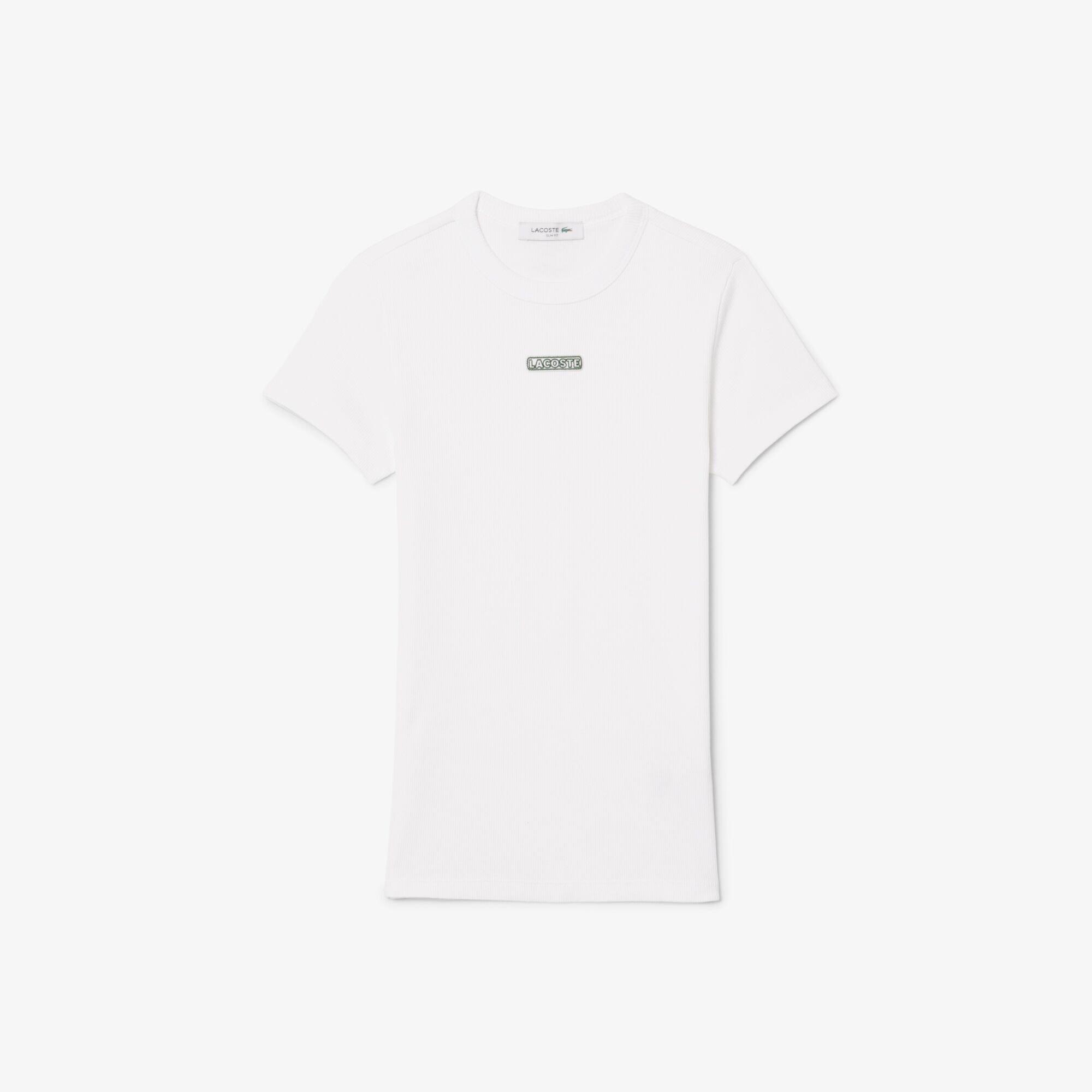 Lacoste Women's Slim Fit Short Sleeve T-Shirt - White - 8 (36)