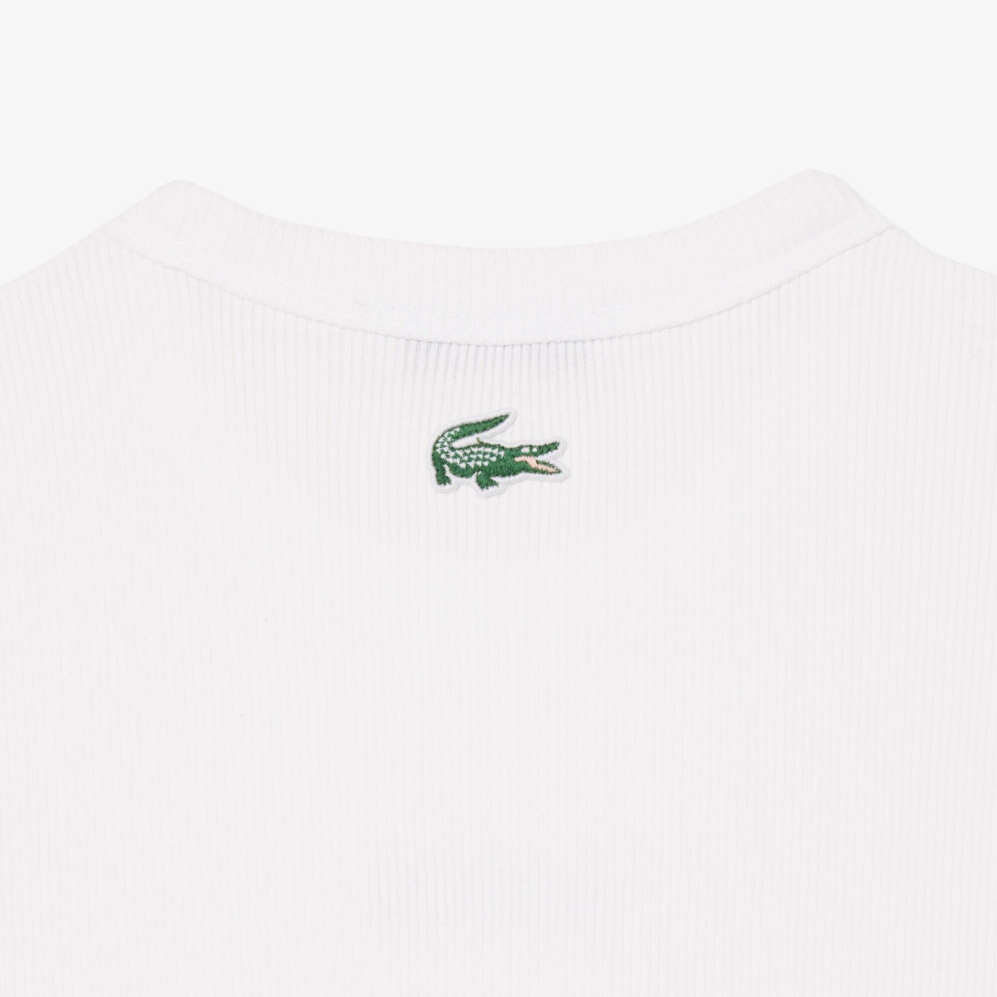 Blanco - Lacoste - Women's Slim Fit Short Sleeve T-Shirt - 5
