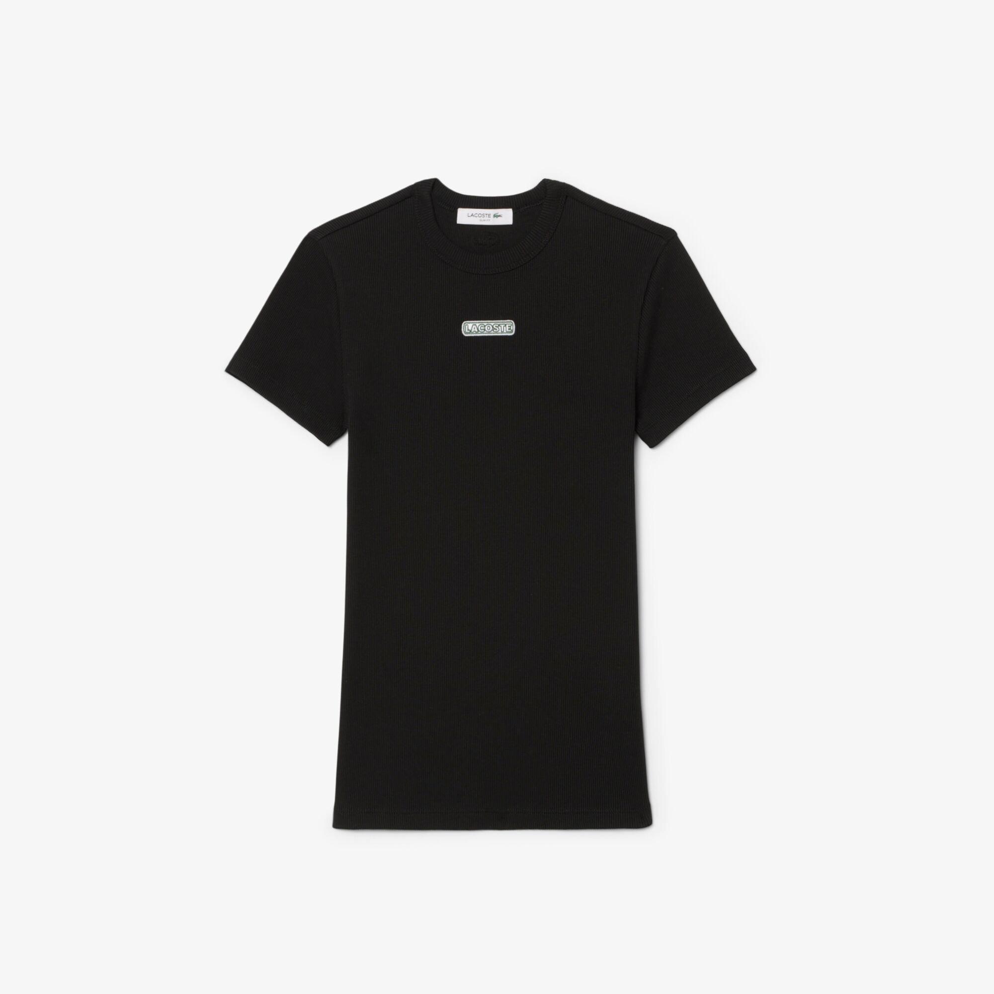 Lacoste Women's Slim Fit Short Sleeve T-Shirt - Black - 8 (36)