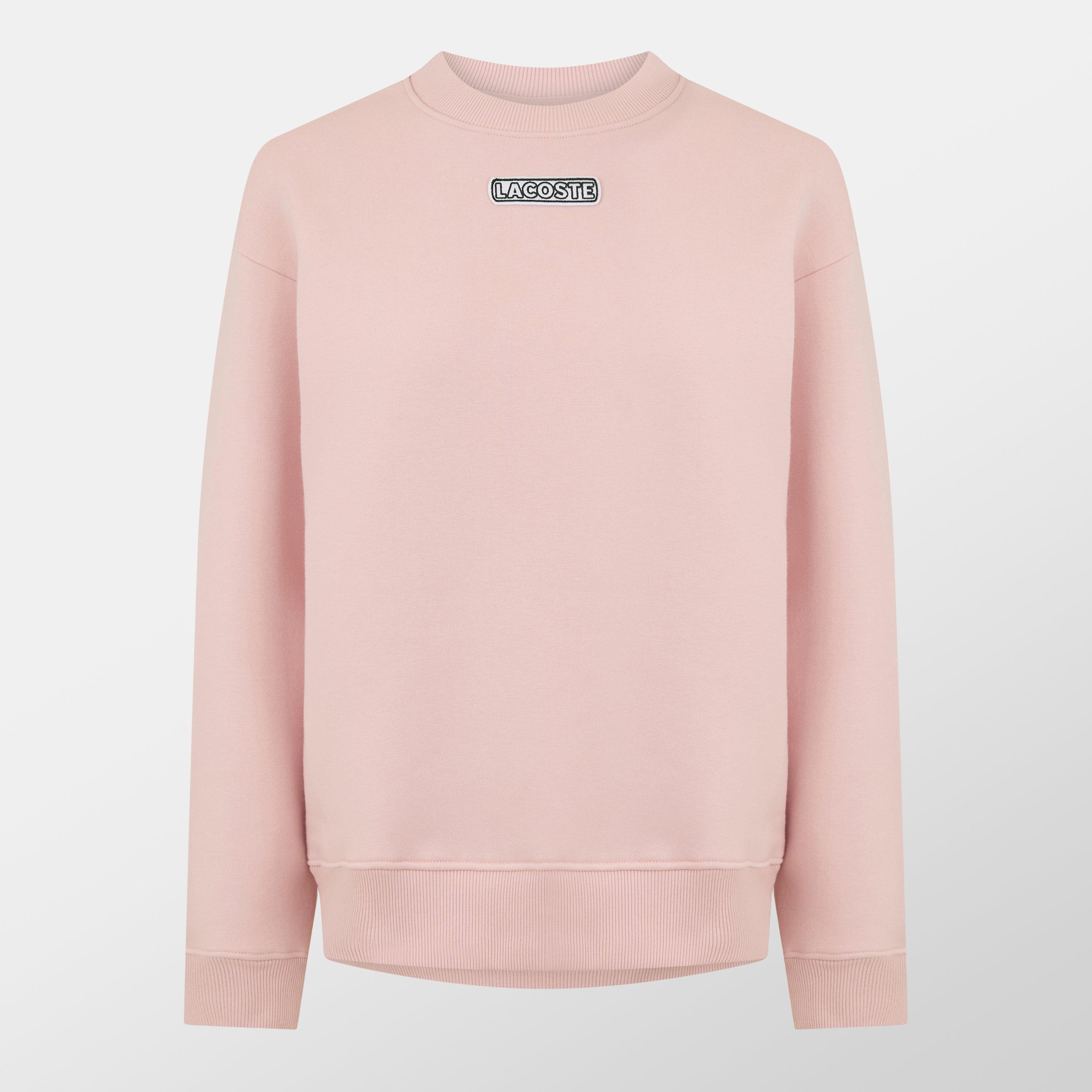 Lacoste Women's Nidus Pink Crew-Neck Logo Sweatshirt - 8 (36)