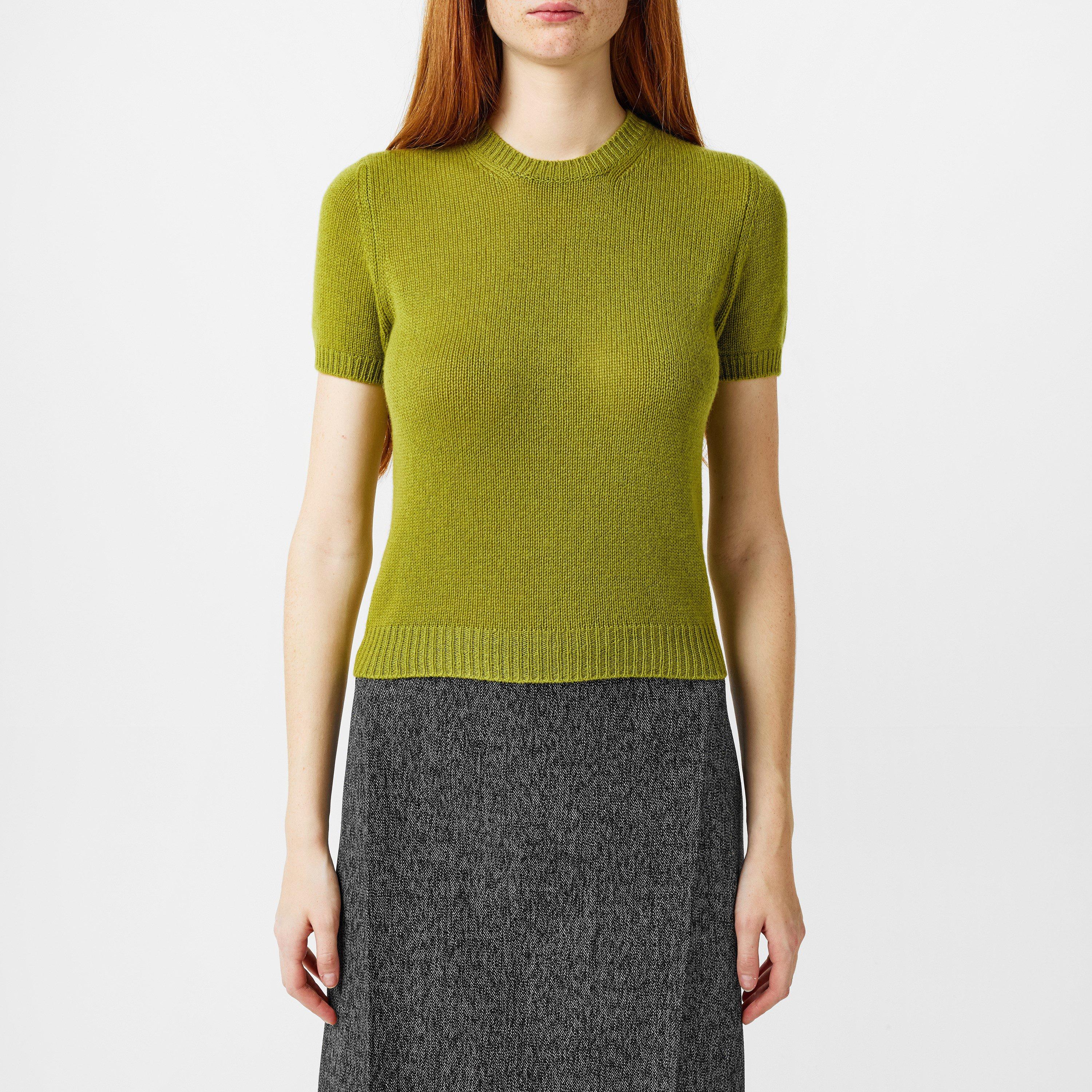 Pistacchio - Prada - Short Sleeve Cashmere  Knit Top - 3