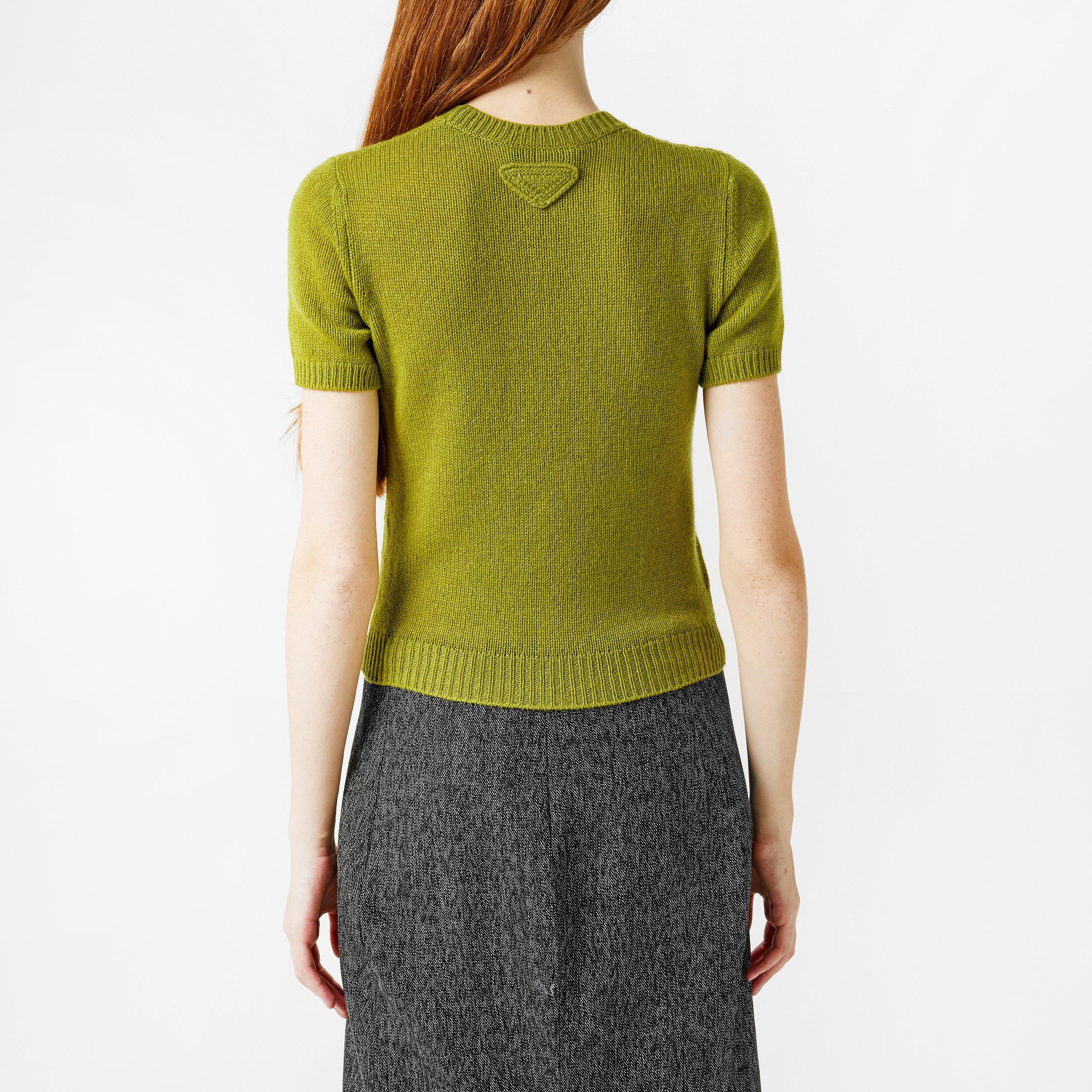 Pistacchio - Prada - Short Sleeve Cashmere  Knit Top - 4