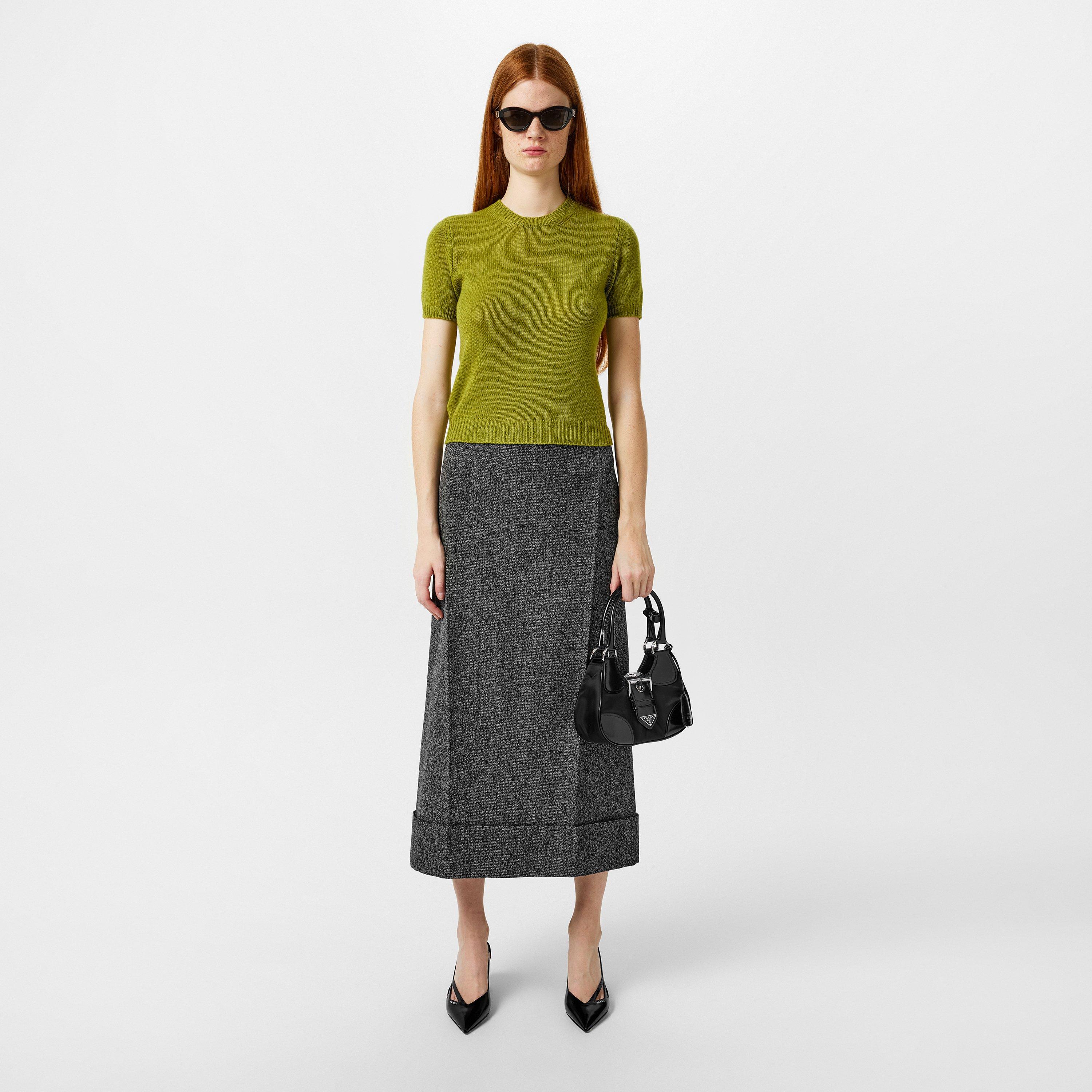 Pistacchio - Prada - Short Sleeve Cashmere  Knit Top - 6