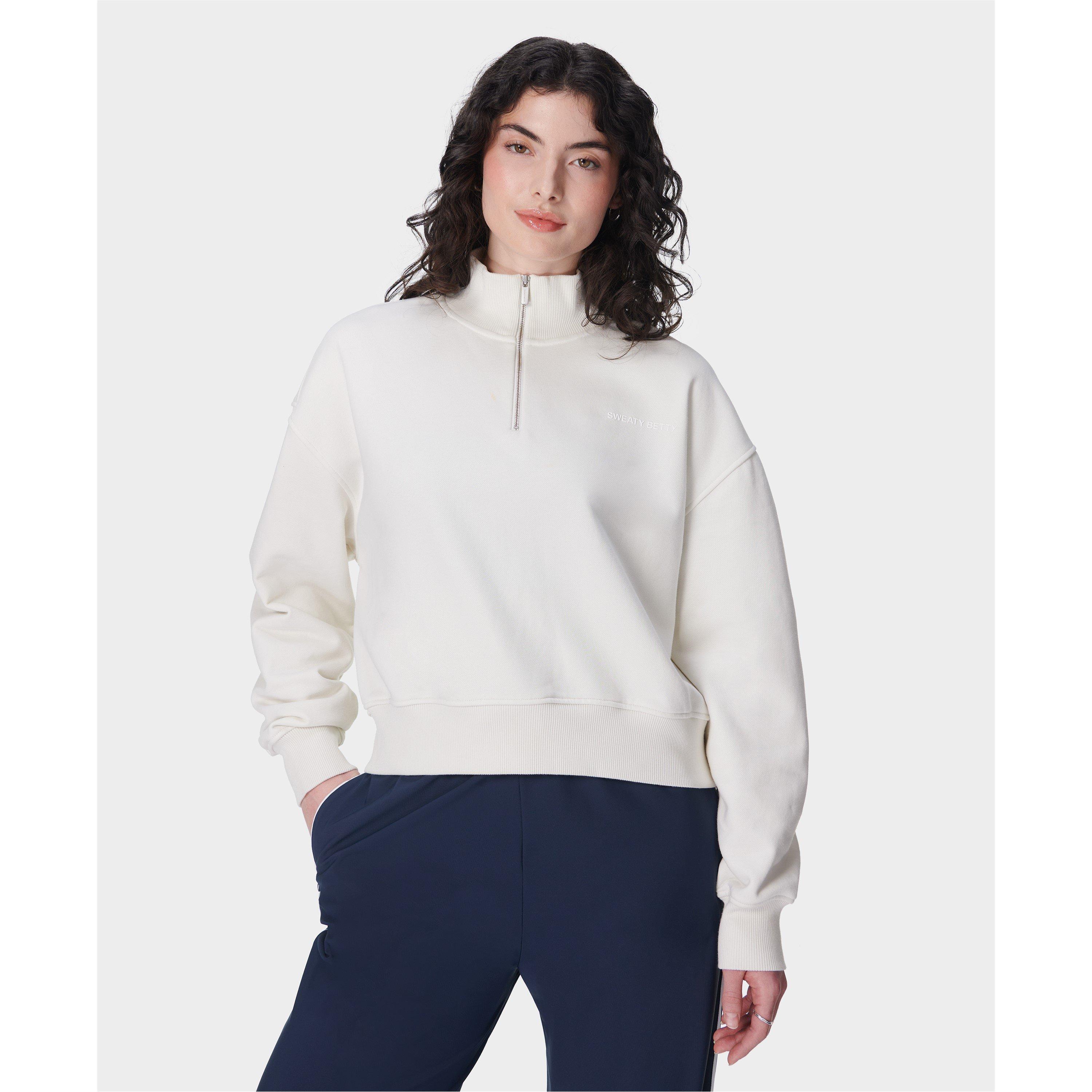 Lily White - Sweaty Betty - Women's Revive Rib Half-Zip Fleece - 1