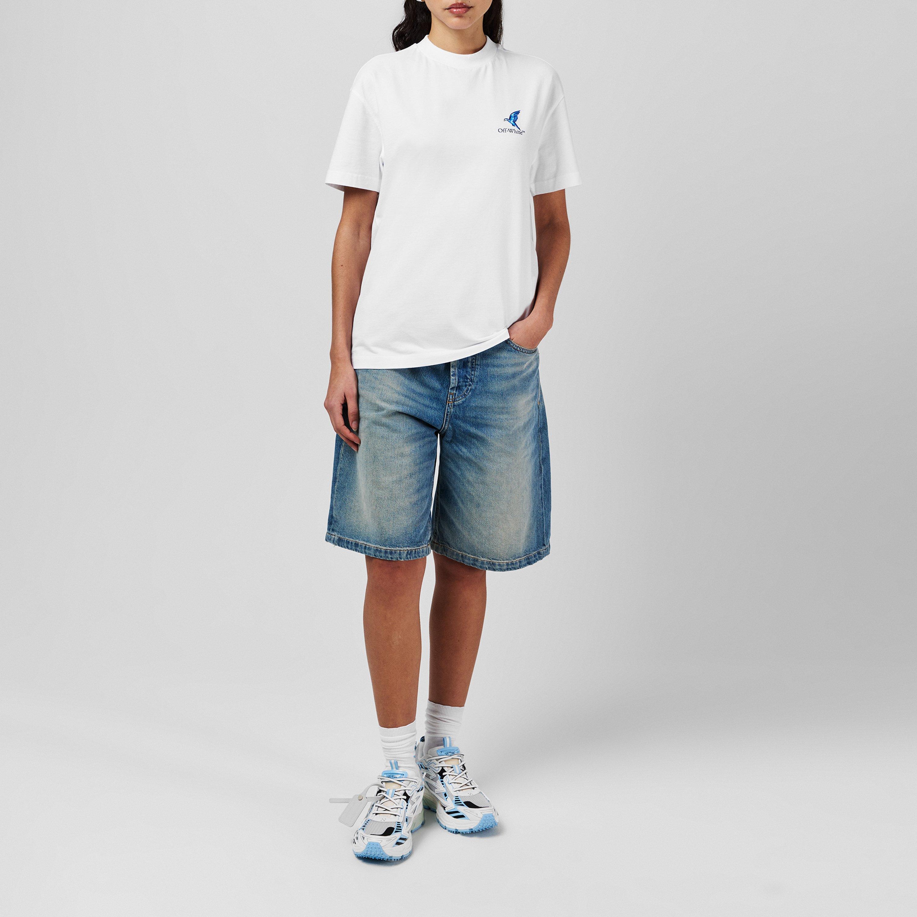 White - Off White - Women's Fresco Graphic Cotton Short Sleeve T-Shirt - 5