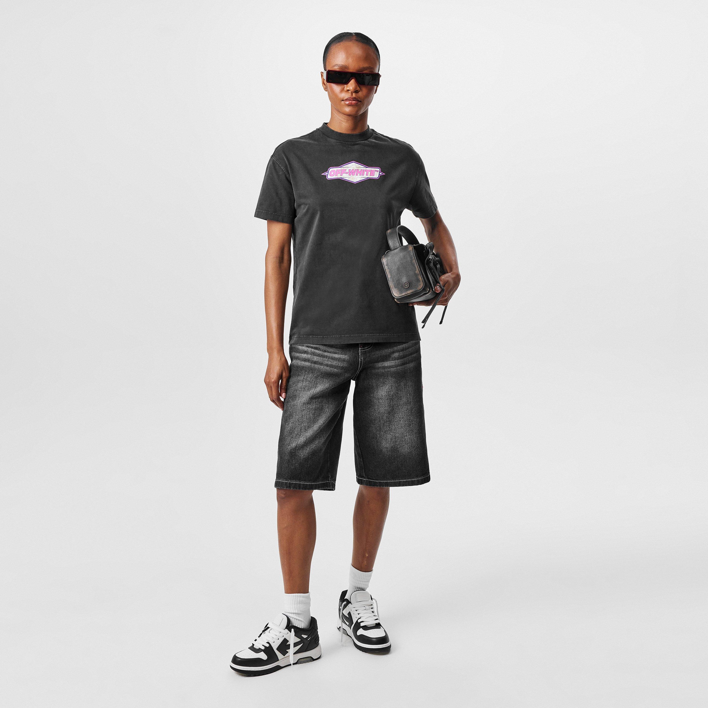 Black - Off White - Women's  Roses Wash T-Shirt - 6