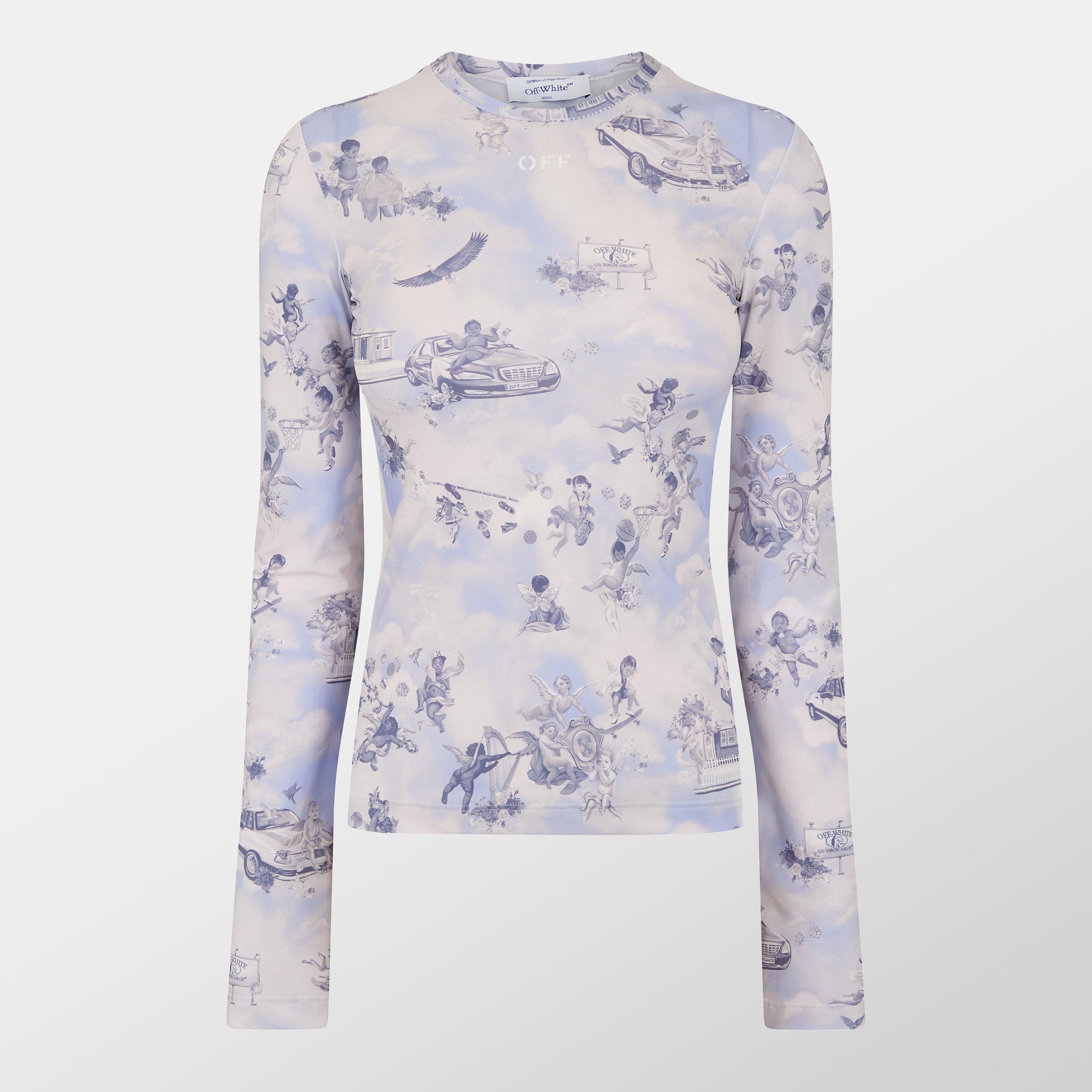 Blue - Off White - Women's Fresco Slim Fit Crew Neck Sweatshirt - 1