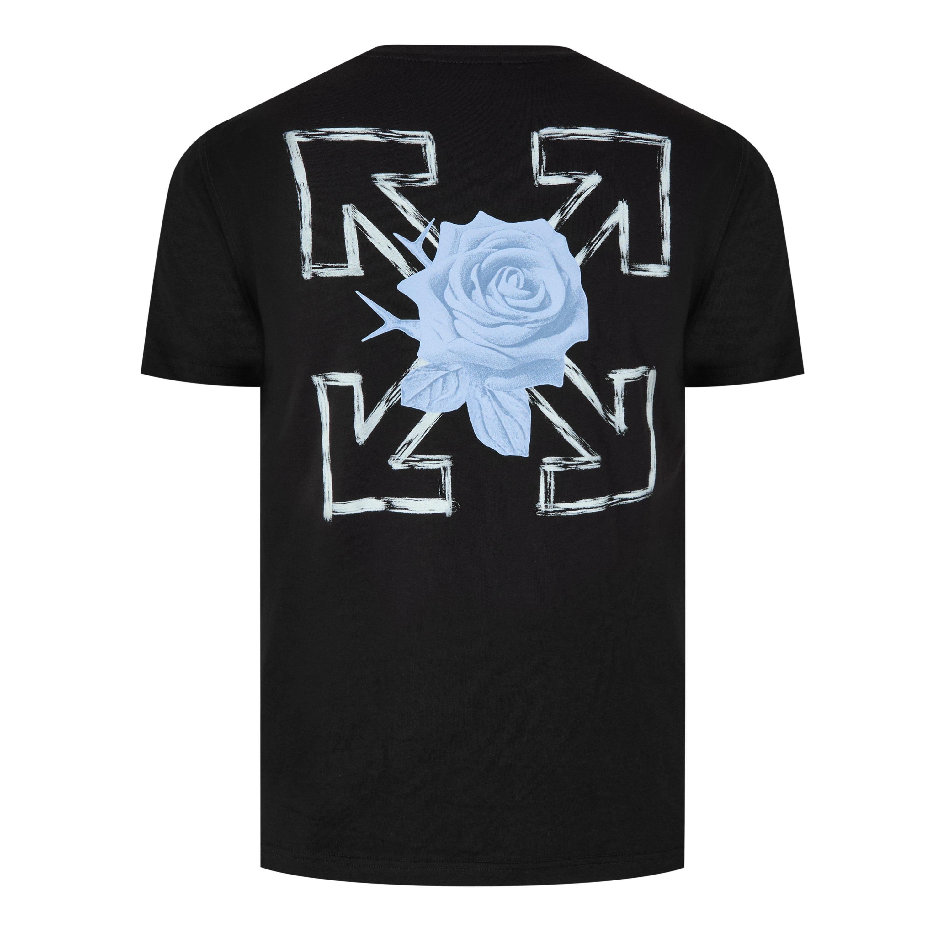Blk/Blue - Off White - Women's Roses Arrow T-Shirt, Large Logo - 2