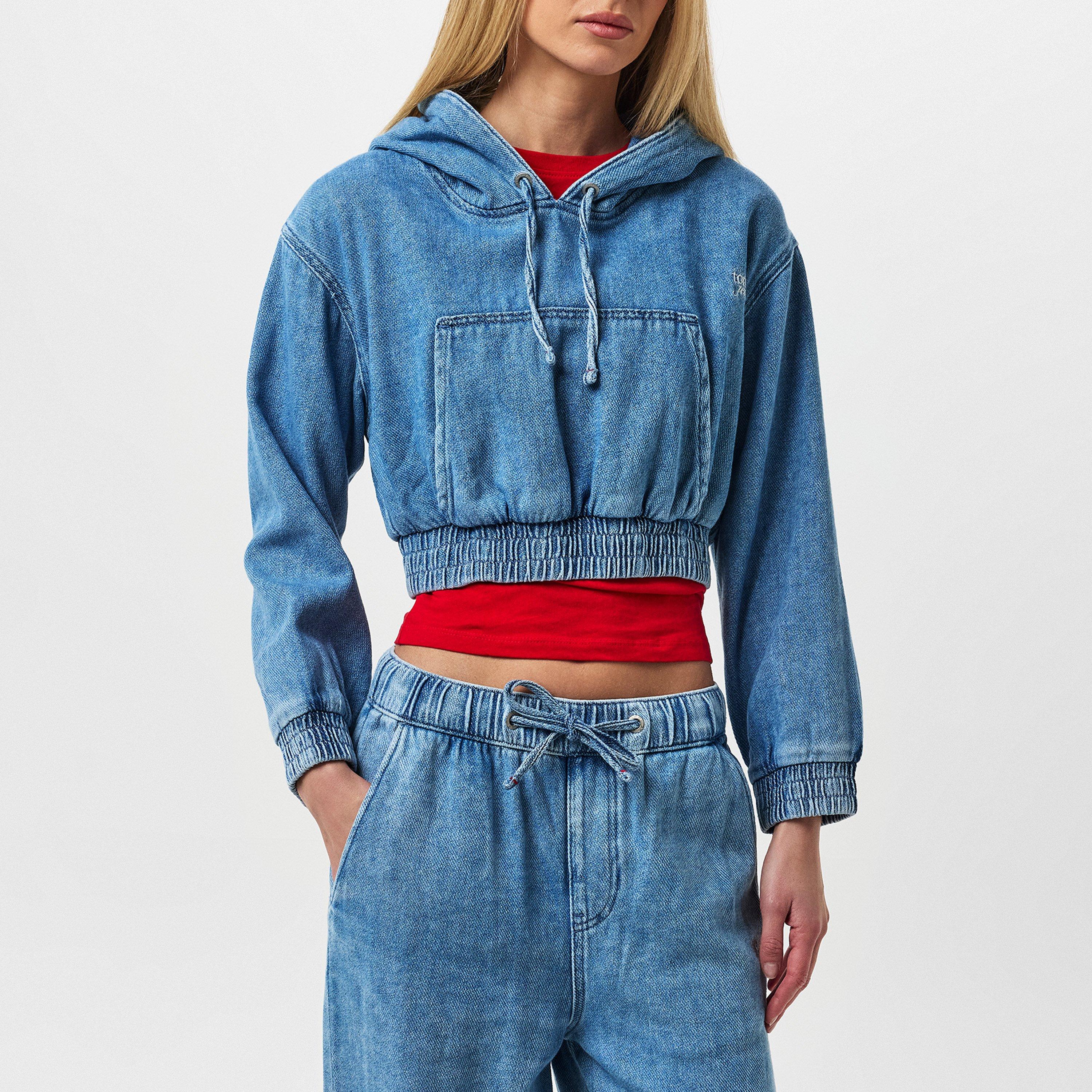Denim medio - Tommy Jeans - Denim Cropped Hoodie - 3