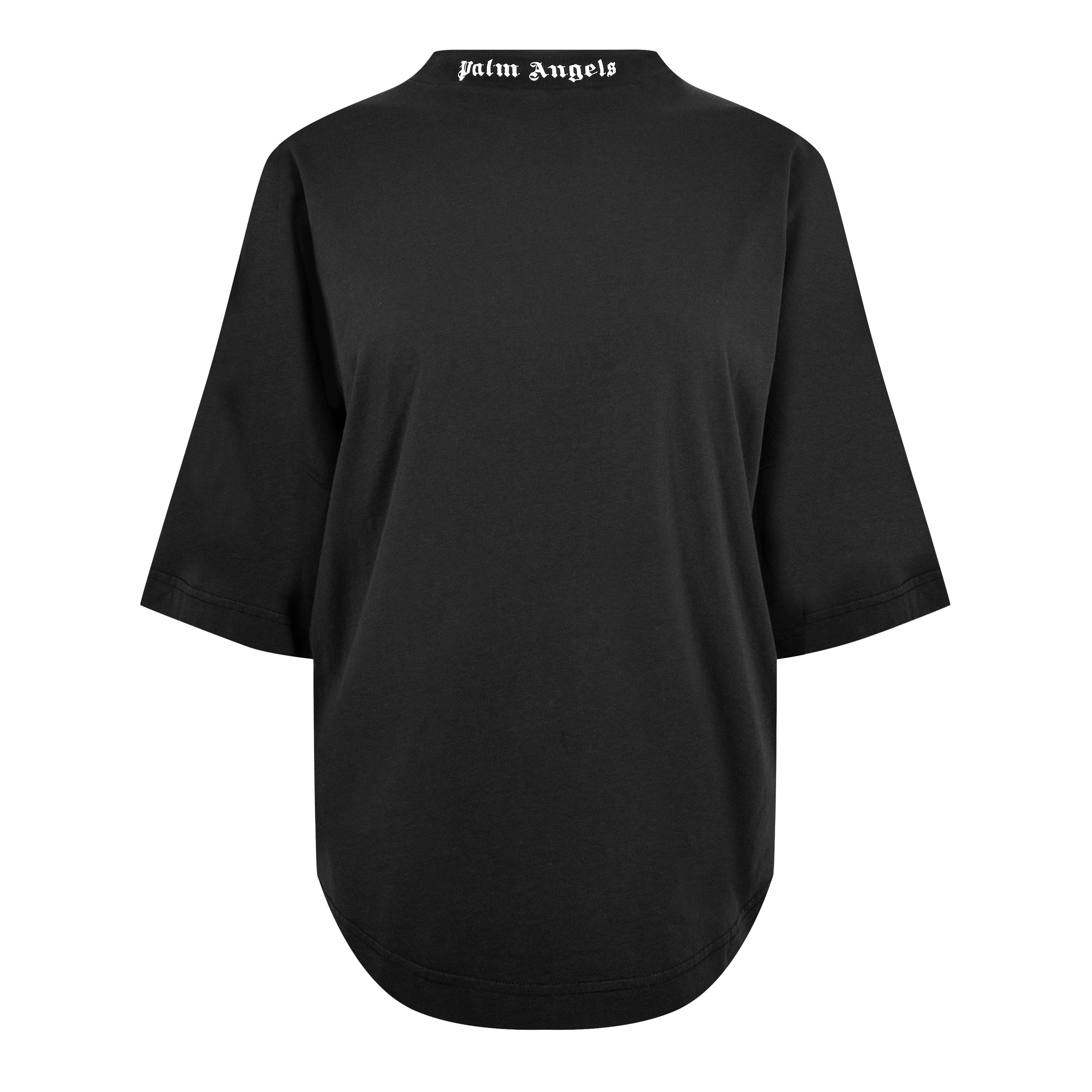 Palm Angels Women's Back Logo T-Shirt - Black/White - 14 (L)