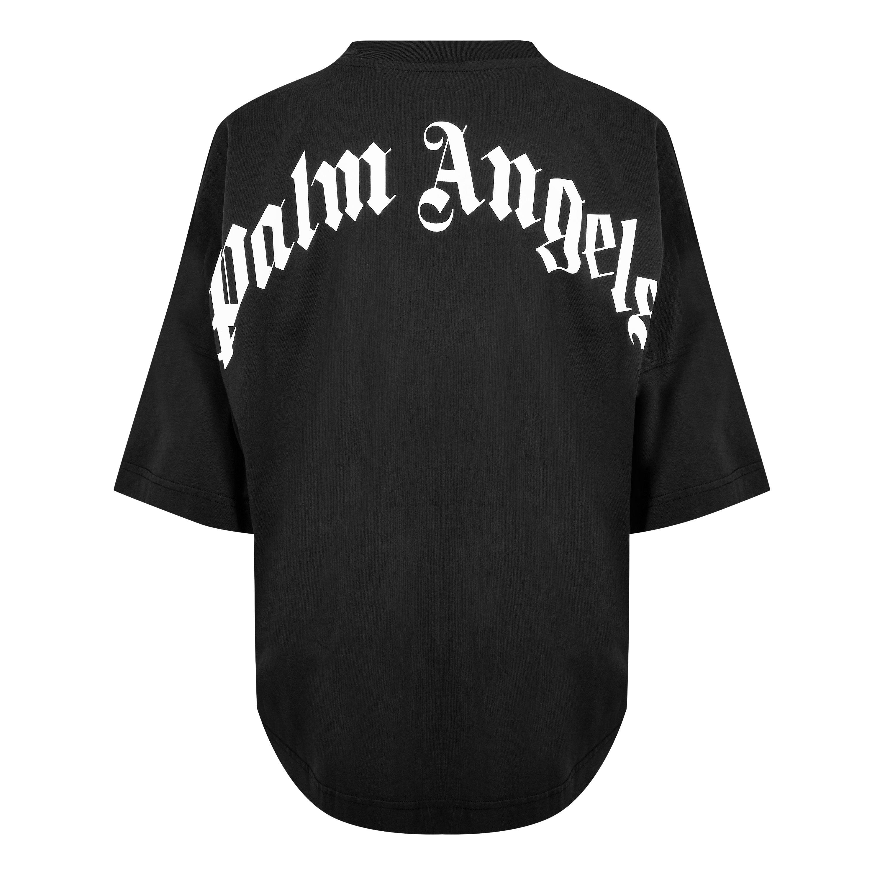 Black/White - Palm Angels - Back Logo T-Shirt - 8