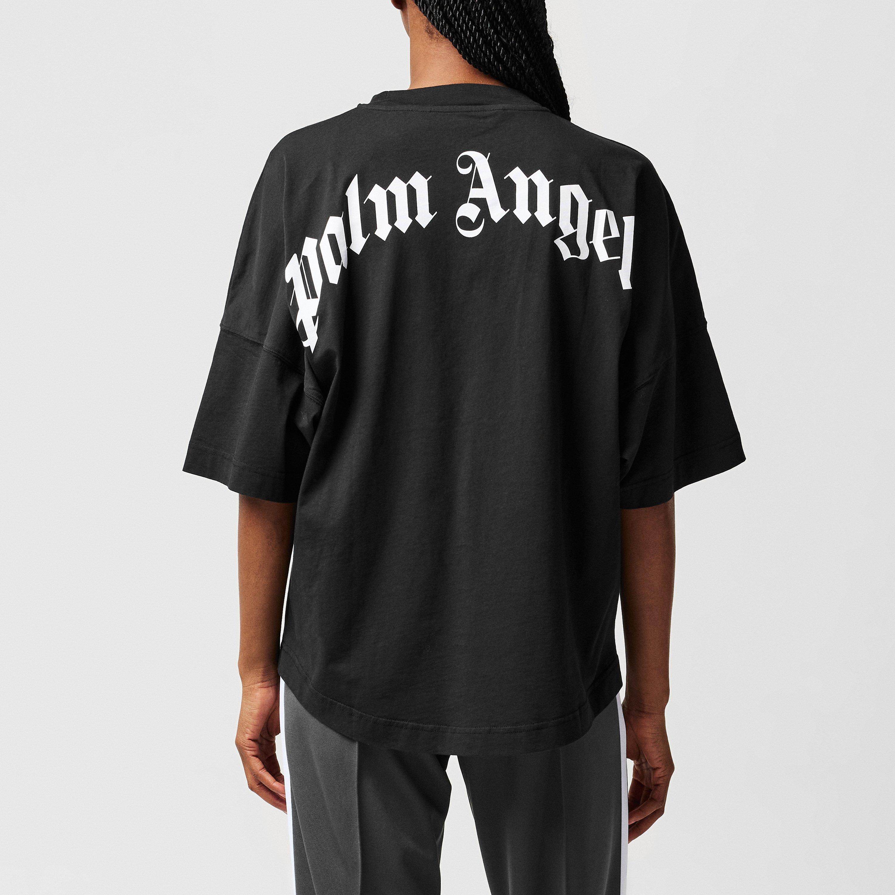 Black/White - Palm Angels - Back Logo T-Shirt - 4